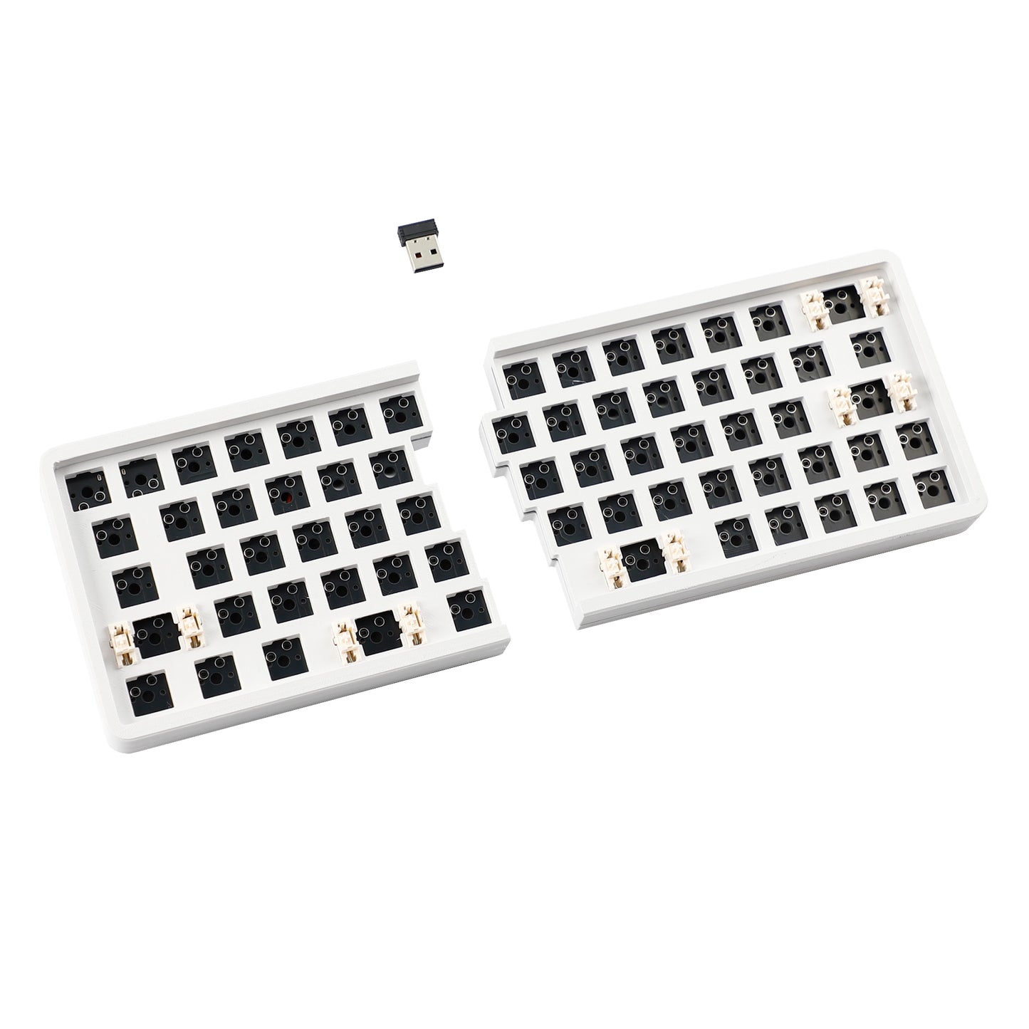YMDK W64 Wireless Split Keyboard 2.4Ghz 66 Keys Ergonomic Hotswappable 60% Layout 3D PLA Vial All Key Programmable Independent Gaming Keyboard Kit