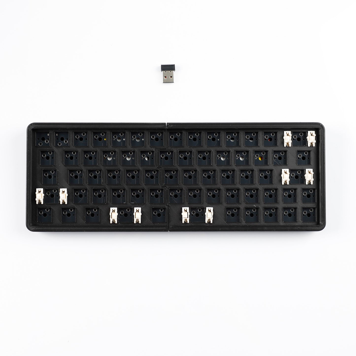 YMDK W64 Wireless Split Keyboard 2.4Ghz 66 Keys Ergonomic Hotswappable 60% Layout 3D PLA Vial All Key Programmable Independent Gaming Keyboard Kit