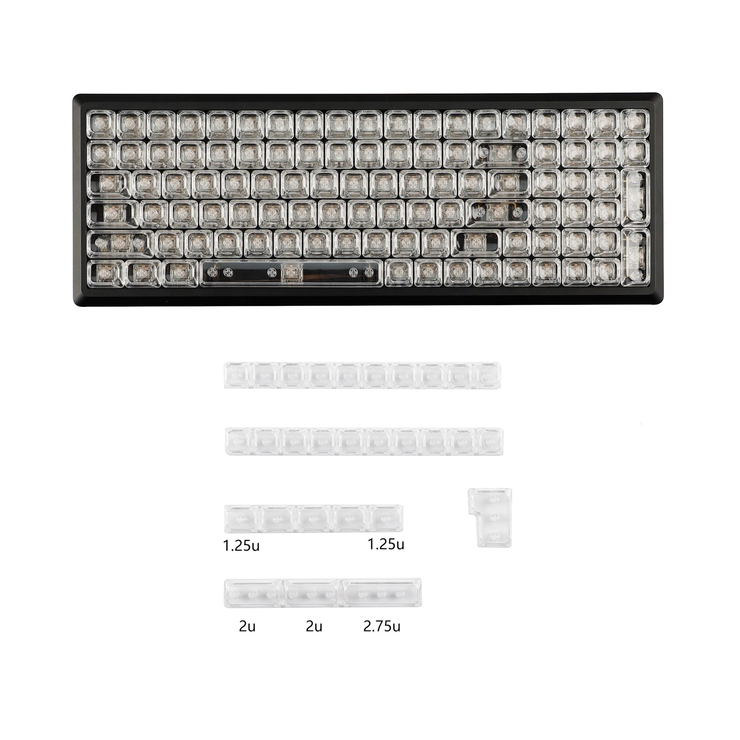 YMDK Pure White MOA Profile Keycap 129 Key Simple Style PBT Dye Sublimation Custom Keycaps for 61/68/84/87/98/104/108 MX Mechanical Keyboard