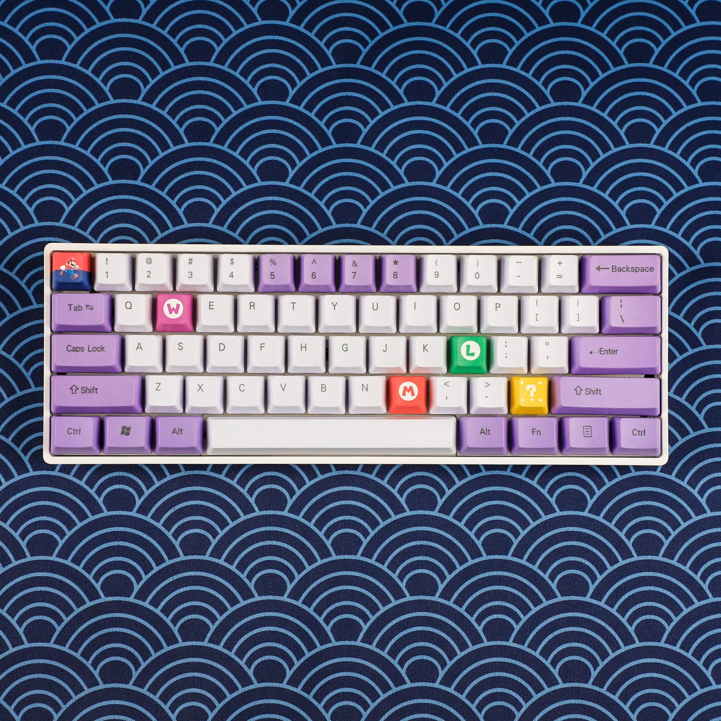 Pacman Theme or Mario Theme OEM Profile keycaps(Five Dye PBT Custom Sublimation )