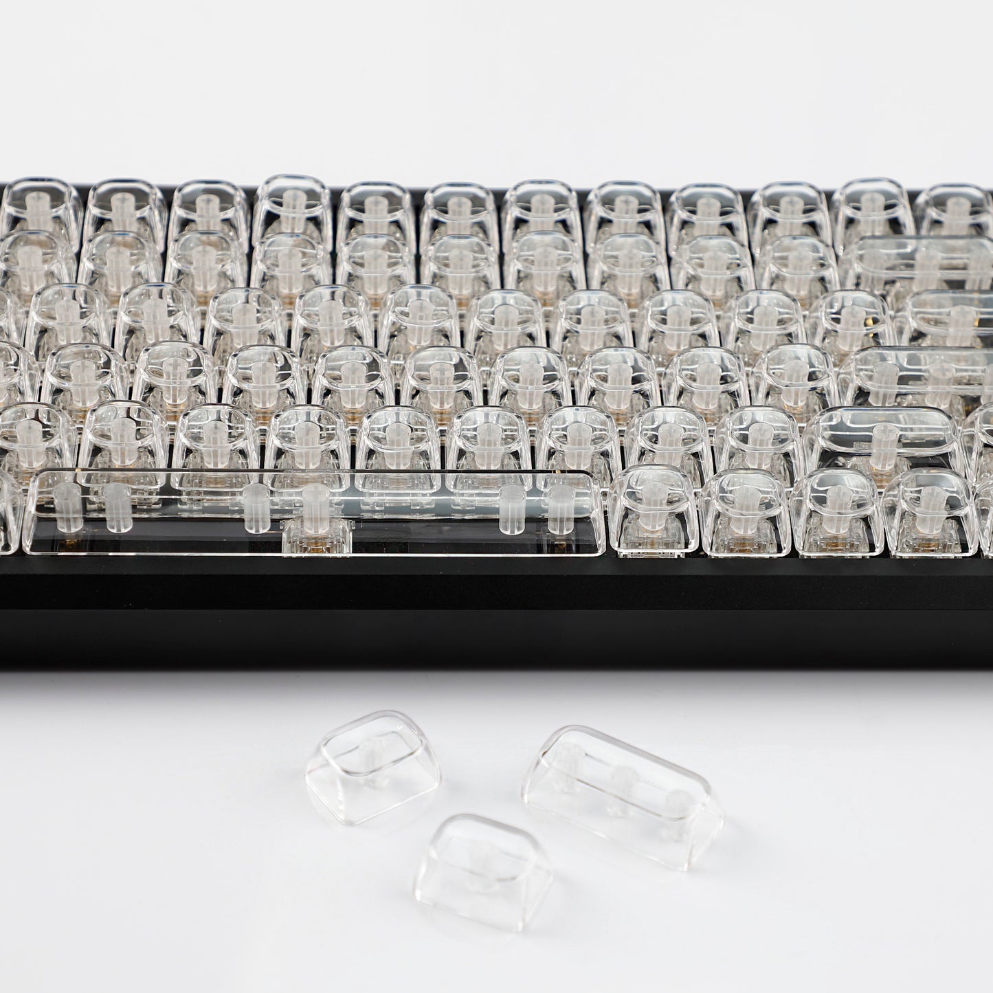 YMDK Pure White MOA Profile Keycap 129 Key Simple Style PBT Dye Sublimation Custom Keycaps for 61/68/84/87/98/104/108 MX Mechanical Keyboard
