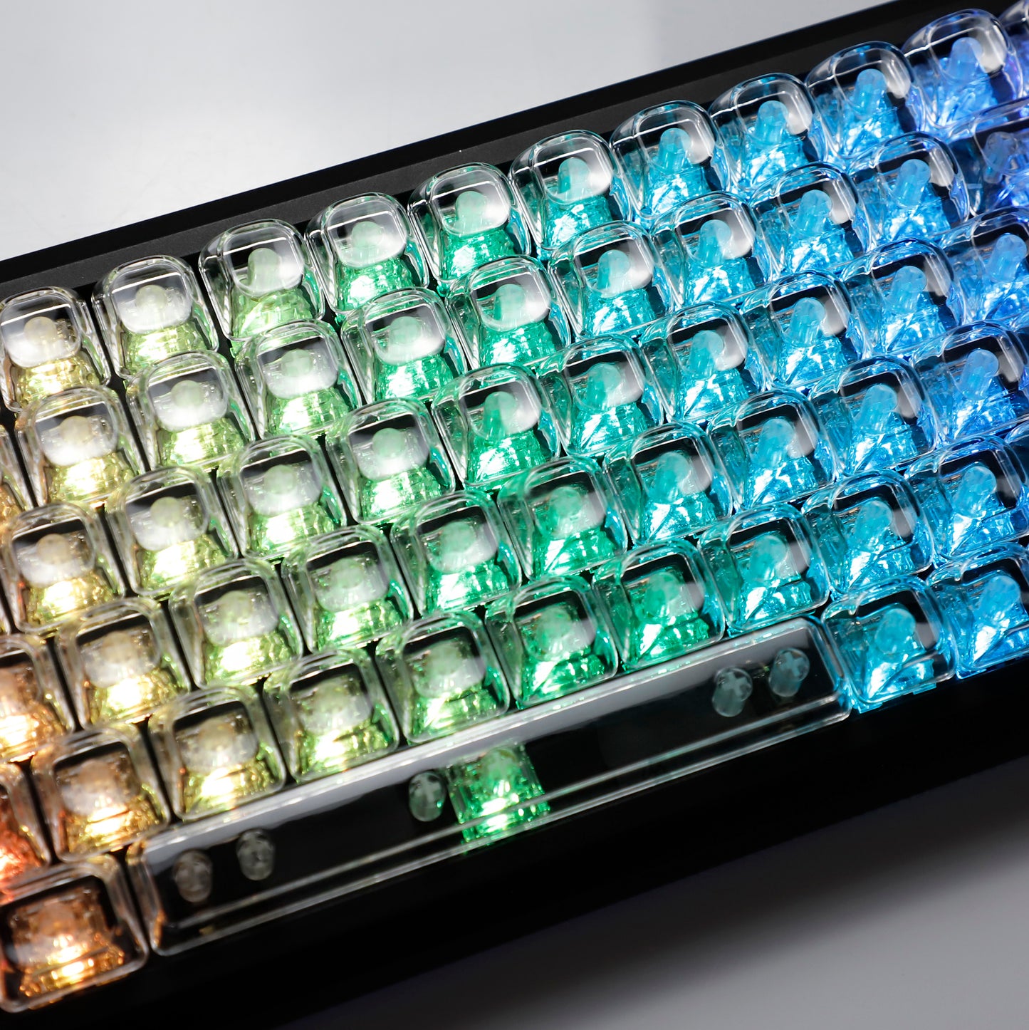 YMDK Pure White MOA Profile Keycap 129 Key Simple Style PBT Dye Sublimation Custom Keycaps for 61/68/84/87/98/104/108 MX Mechanical Keyboard