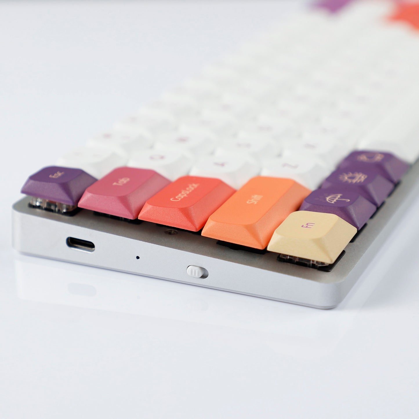 YMDK Ultra-slim Low profile keycap Side Print MX Series PBT Keycap for 61/64/75/87/96 ultra-slim keyboard