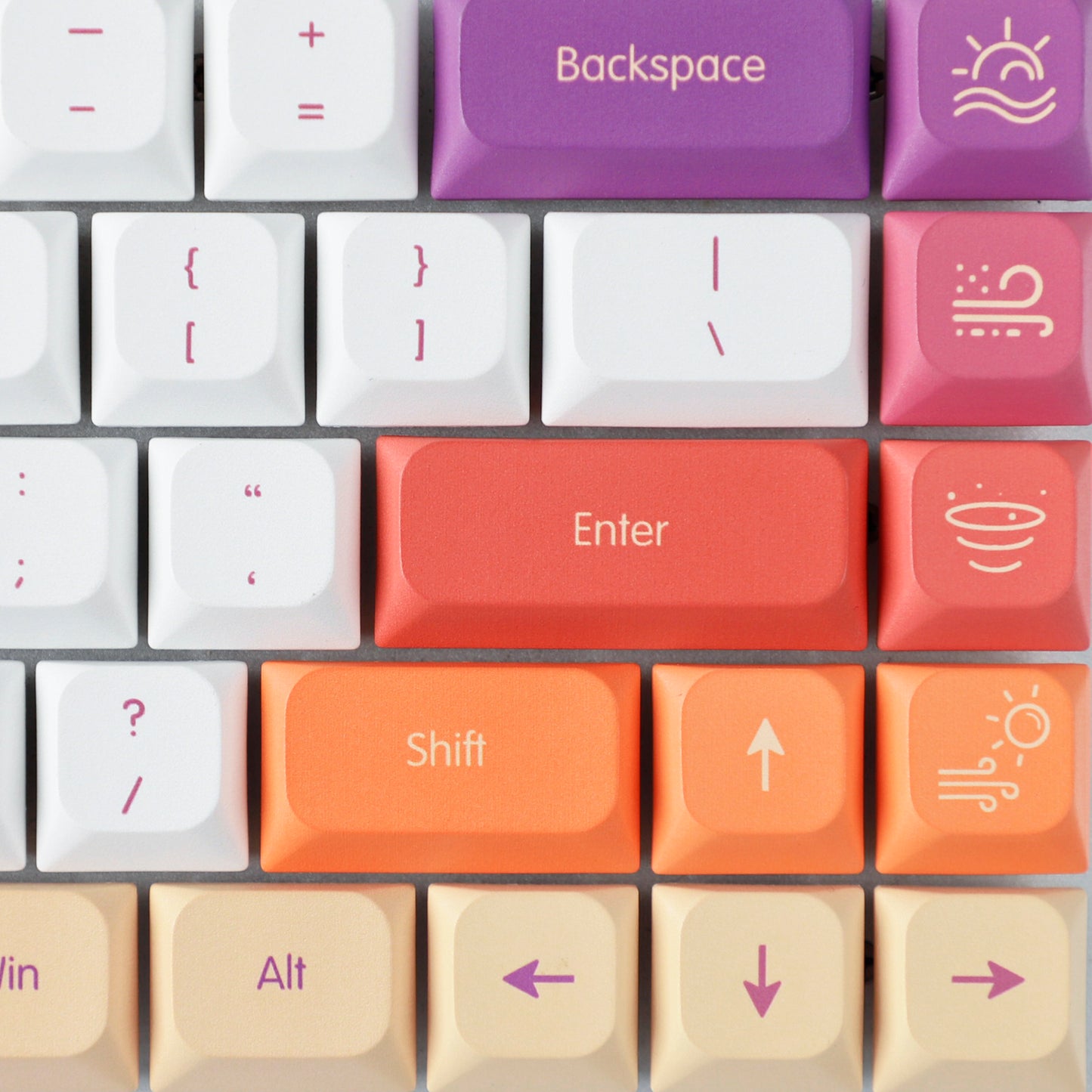 YMDK Ultra-slim Low profile keycap Side Print MX Series PBT Keycap for 61/64/75/87/96 ultra-slim keyboard