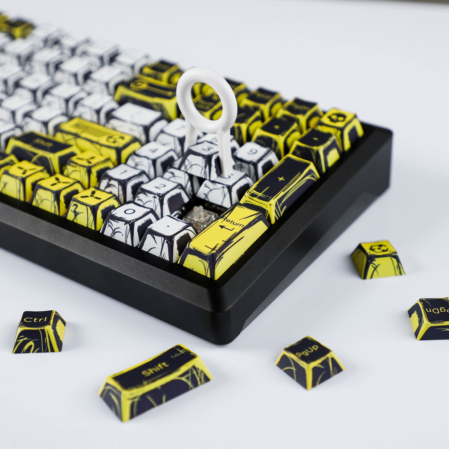 YMDK Virtual War Theme Comic Style Keycaps Full Set 138 Keys Novel Custom Mange Anime Key Caps PBT Dye Sub Cherry Profile Keycap for MX Mechanical Keyboard