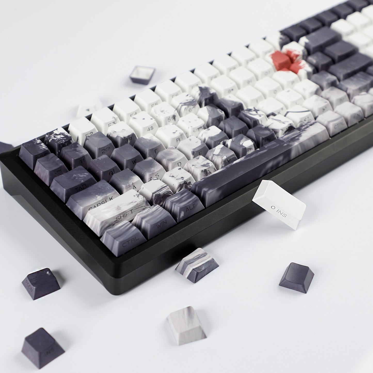 YMDK Sword Immortal Theme Keycaps Full Set 124 Keys Sidelit Cherry Profile Dye Sub Custom Keycap for MX Mechanical Keyboard