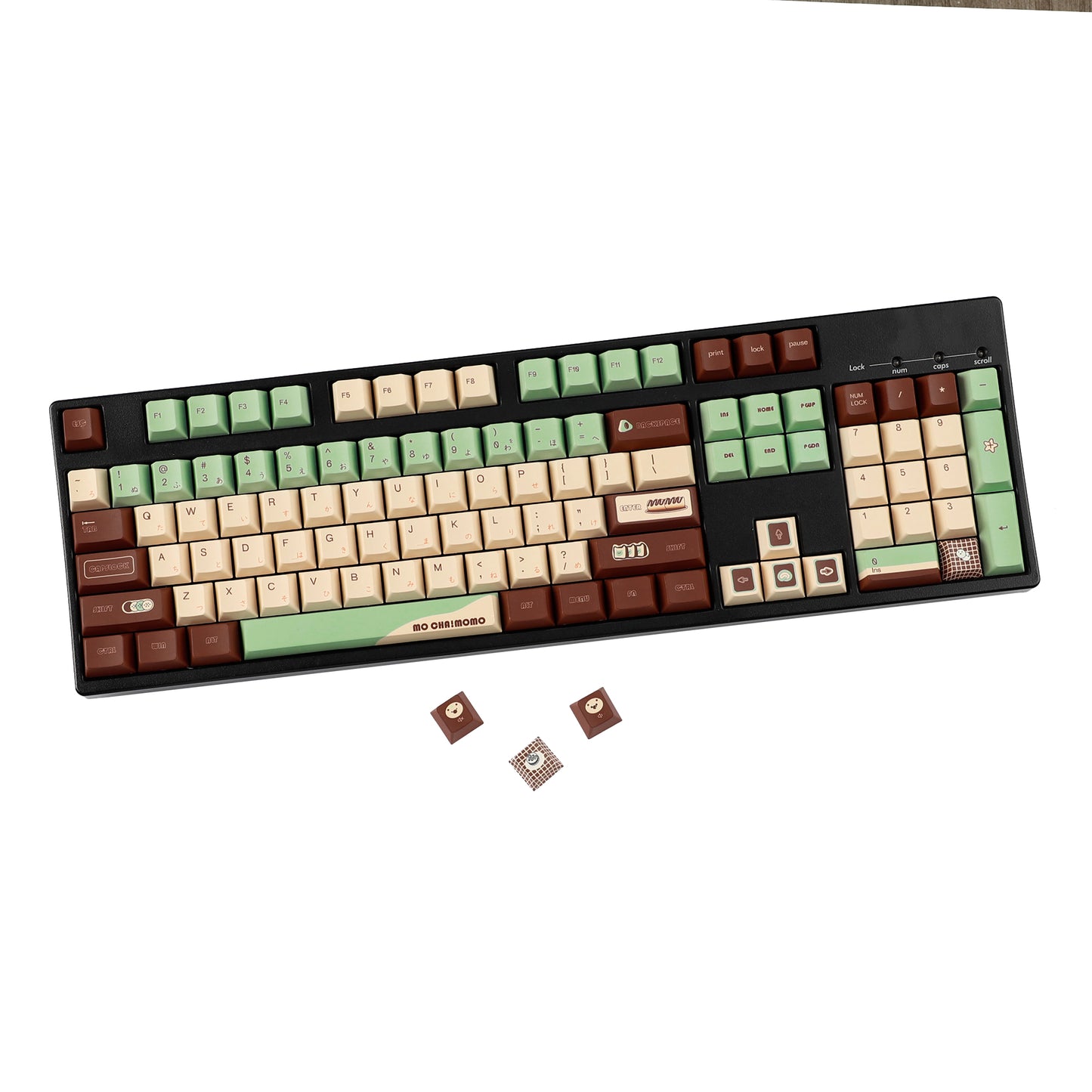 YMDK Matcha Theme 126 keys Keycaps PBT Cherry Profile Dye Sub Keycap for 65/75/87/98/100/104 MX Mechanical Keyboard