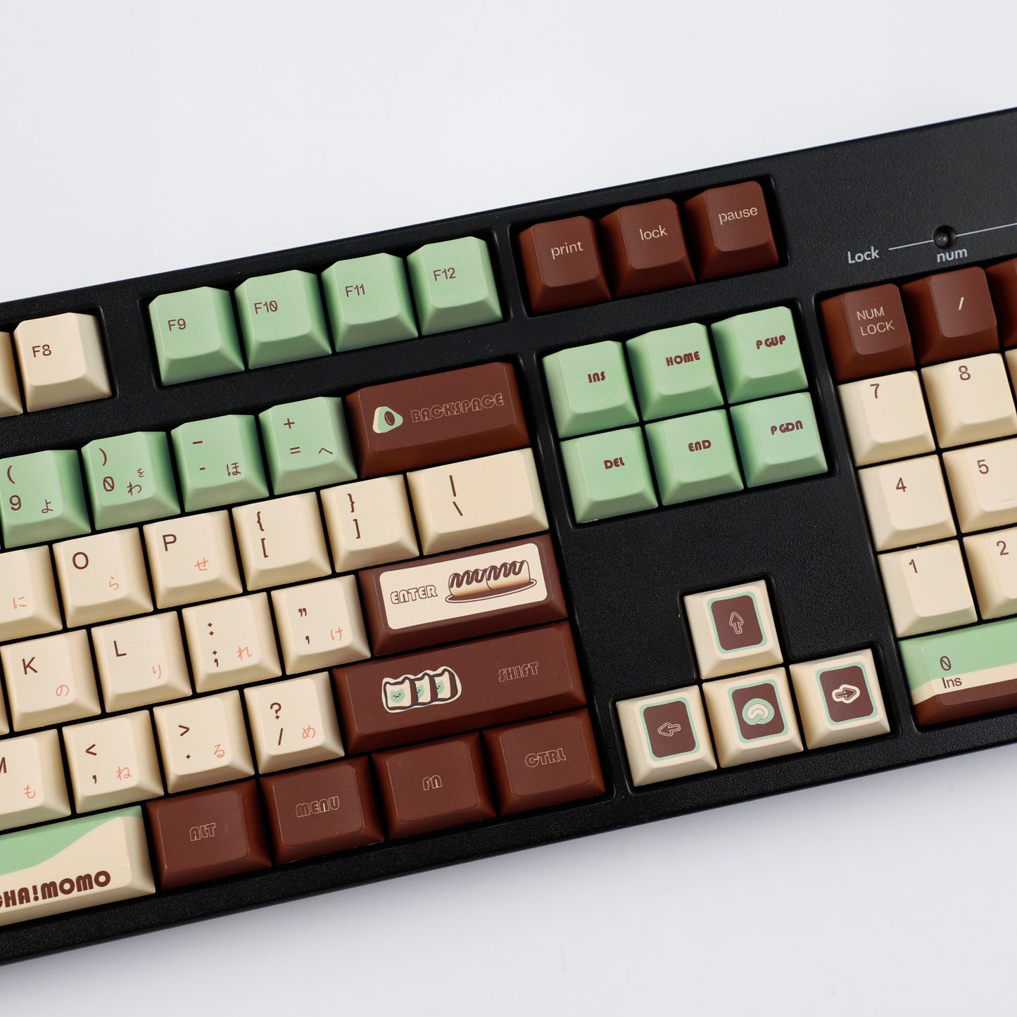 YMDK Matcha Theme 126 keys Keycaps PBT Cherry Profile Dye Sub Keycap for 65/75/87/98/100/104 MX Mechanical Keyboard