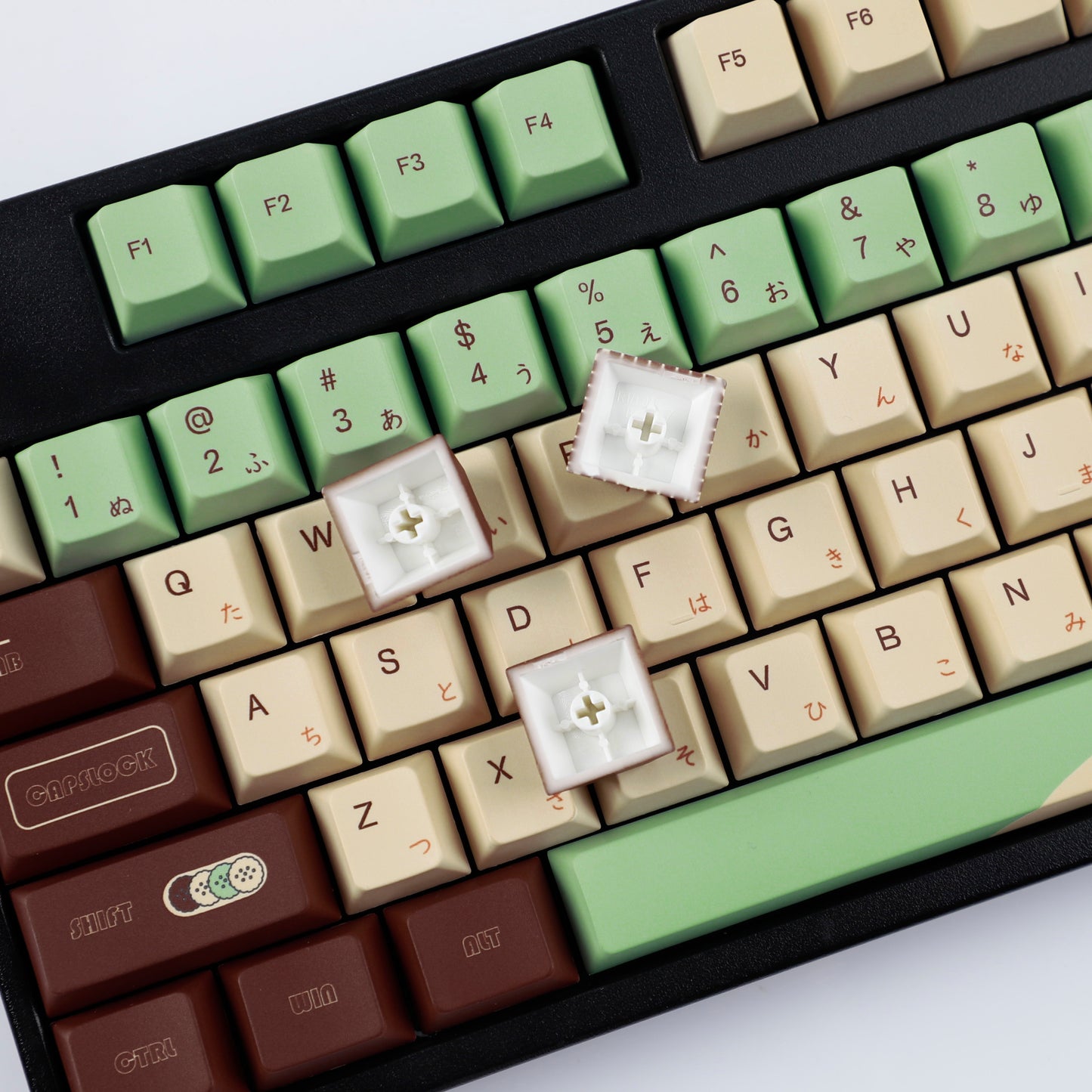 YMDK Matcha Theme 126 keys Keycaps PBT Cherry Profile Dye Sub Keycap for 65/75/87/98/100/104 MX Mechanical Keyboard