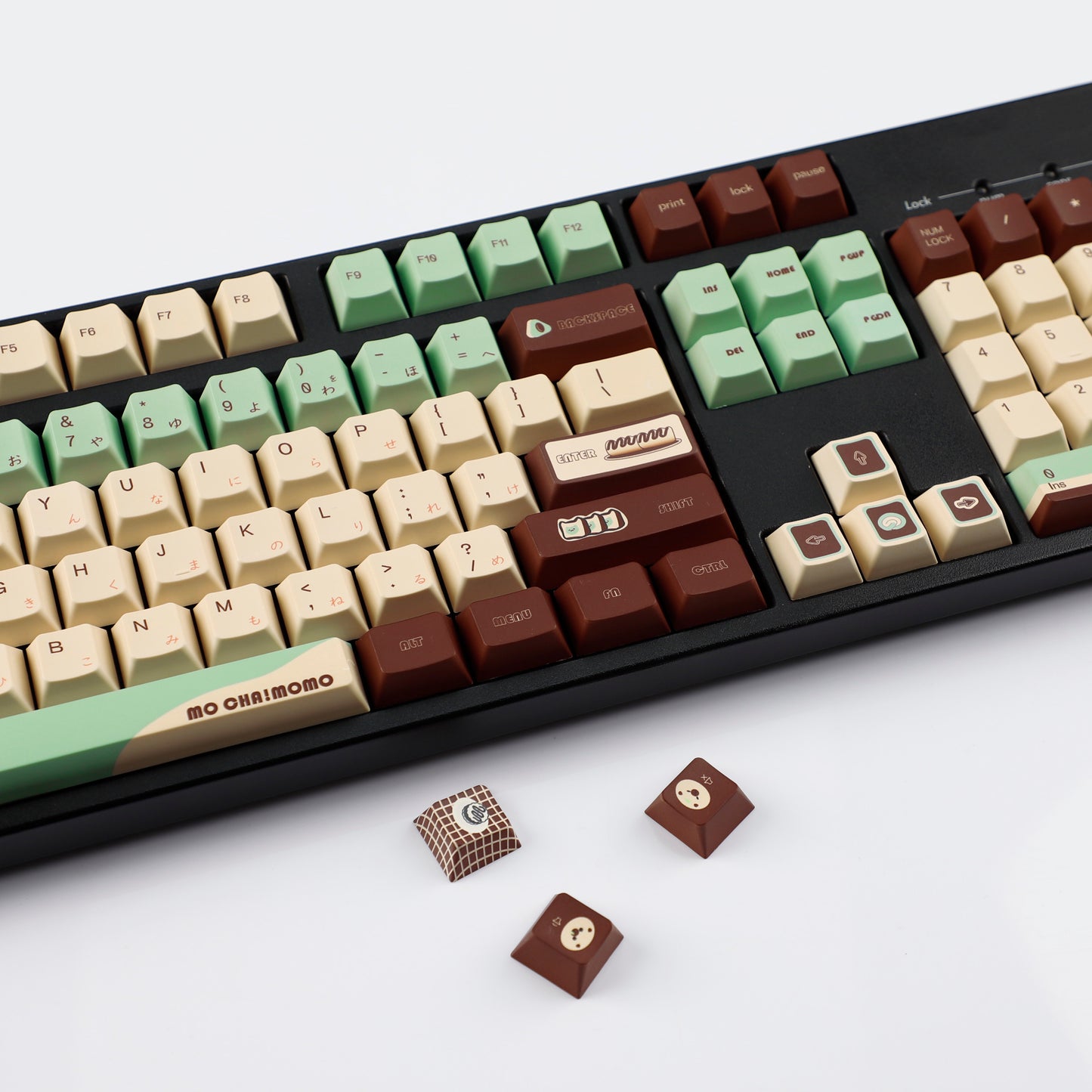 YMDK Matcha Theme 126 keys Keycaps PBT Cherry Profile Dye Sub Keycap for 65/75/87/98/100/104 MX Mechanical Keyboard