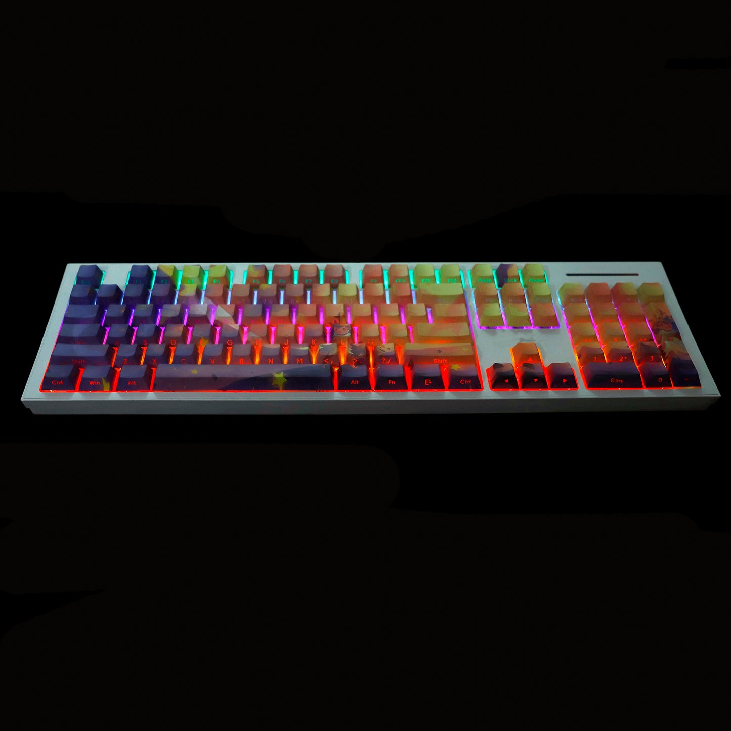 YMDK 134 Custom PBT Double Shot Side-lit Shine Through Translucent Backlit Cherry Profile keycap