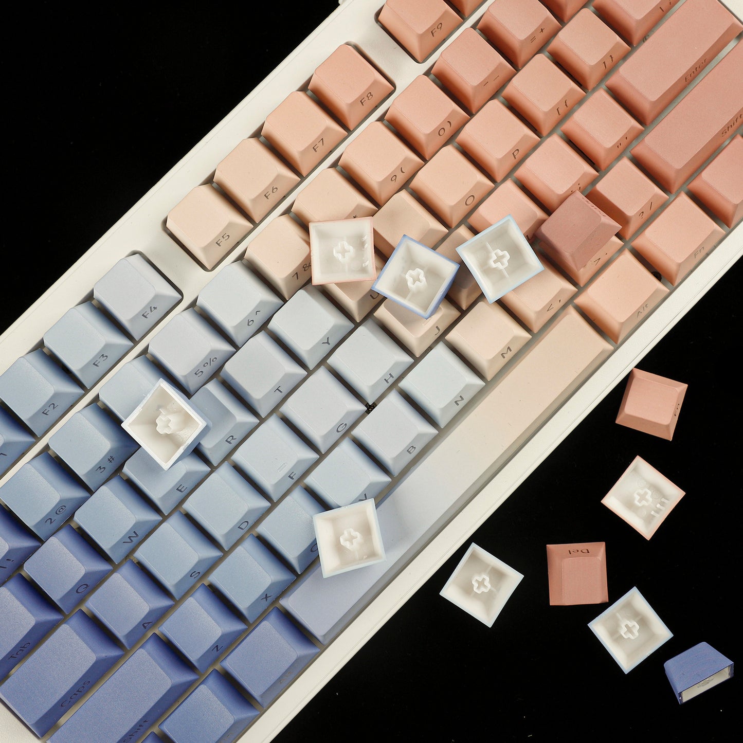 YMDK 134 Custom PBT Double Shot Side-lit Shine Through Translucent Backlit Cherry Profile keycap