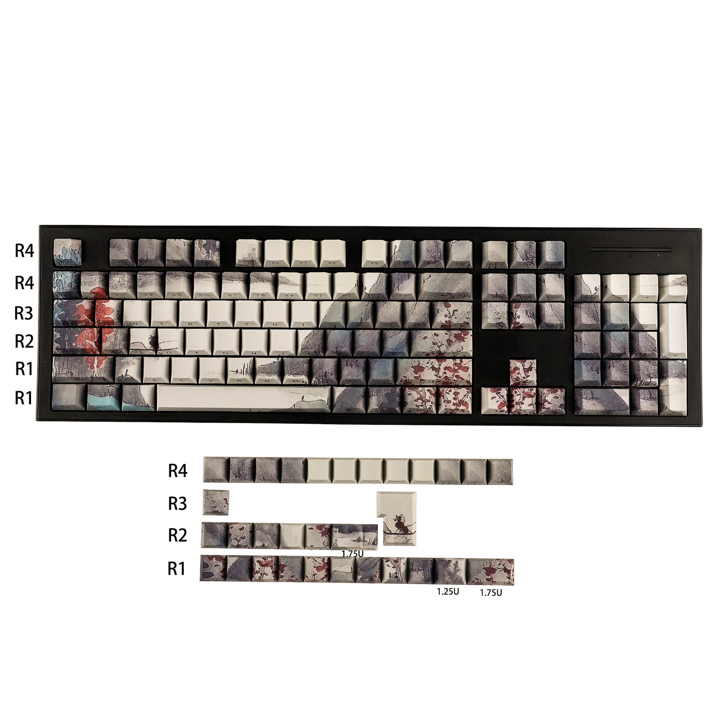 YMDK 134 Custom PBT Double Shot Side-lit Shine Through Translucent Backlit Cherry Profile keycap