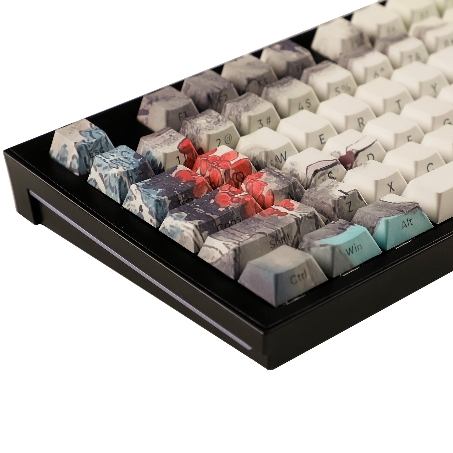 YMDK 134 Custom PBT Double Shot Side-lit Shine Through Translucent Backlit Cherry Profile keycap