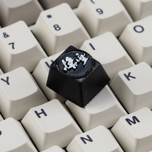YMDK Black WuKong Headband Personality Keycaps Cool Novel Creative Key Caps Resin Esc Key Esports for Mechanical Keyboard