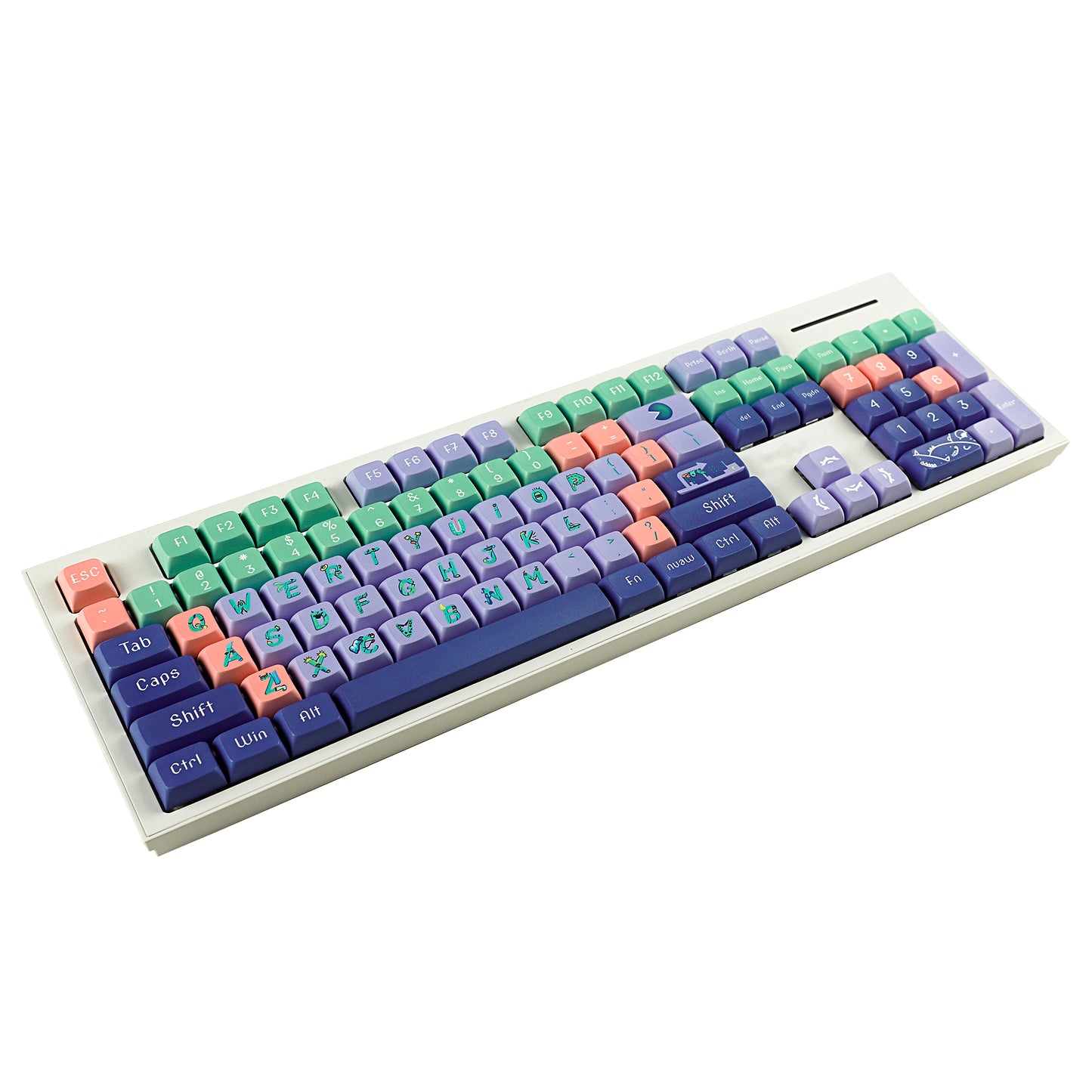 YMDK Monster 122 keys 5 Sides Over Keycap For MX Keyboard Apex(XDA profile Dye Sub PBT )