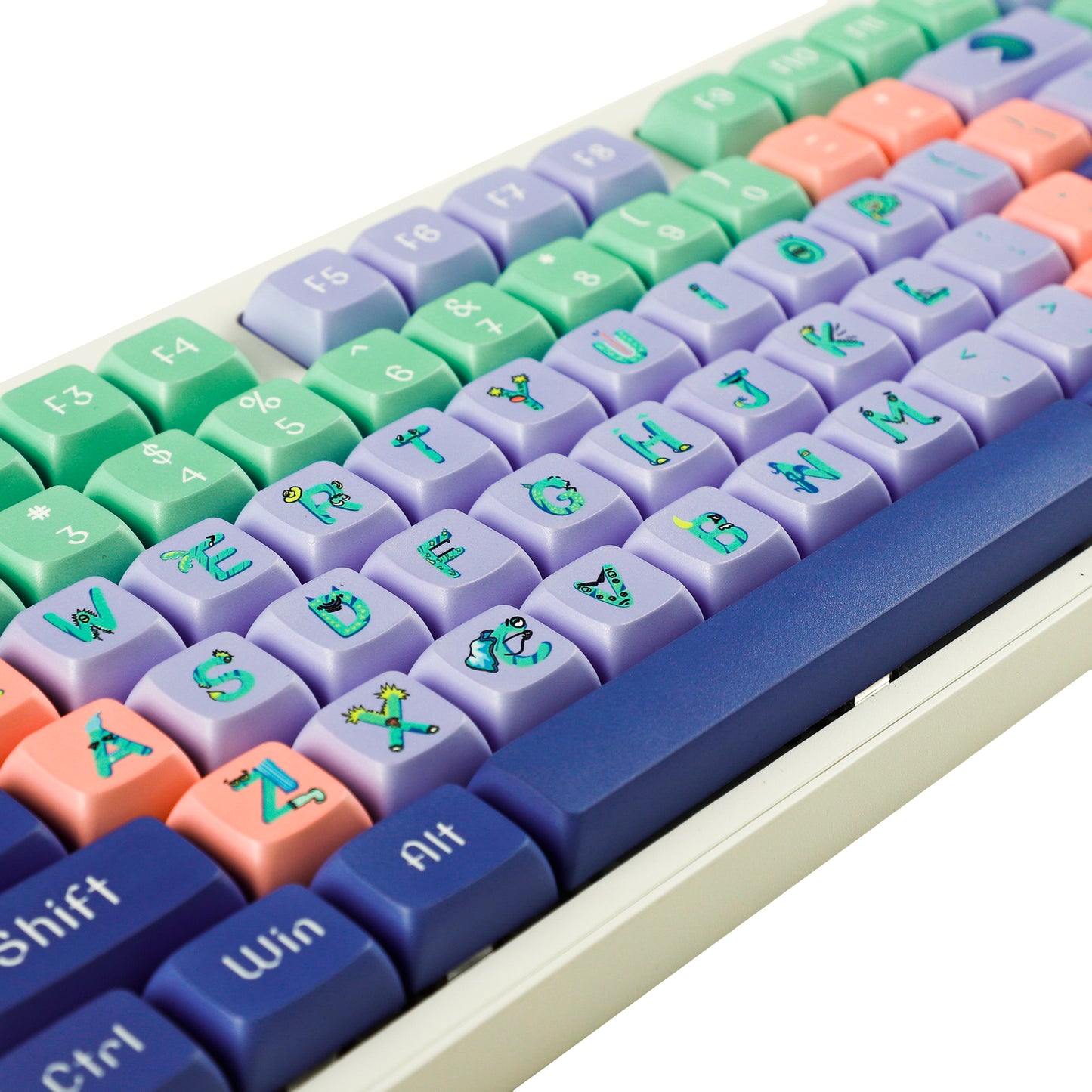YMDK Monster 122 keys 5 Sides Over Keycap For MX Keyboard Apex(XDA profile Dye Sub PBT )