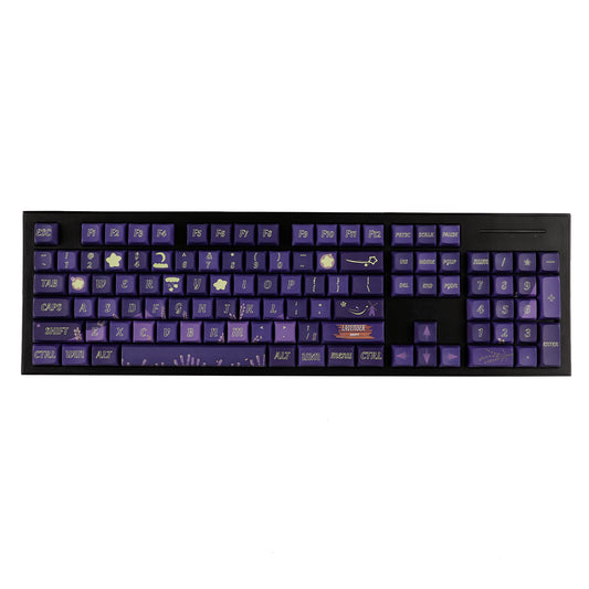 YMDK Lavender 127 keys 5 Sides Over Purple Dye Sub XDA PBT Keycap For MX Keyboard Apex