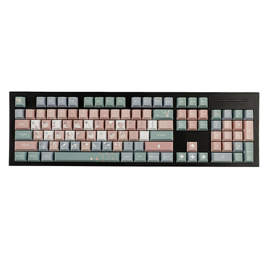 YMDK Cherry Profile Old Testament Roses 5 Sides 129 keys Over Dye Sub Thick PBT KEYCAP for MX Mechanical Keyboard