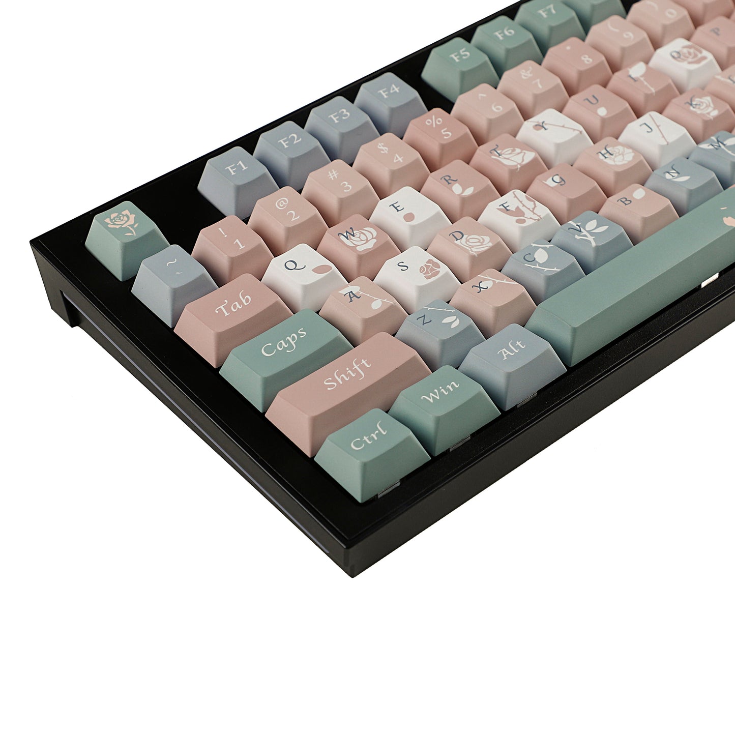 YMDK Cherry Profile Old Testament Roses 5 Sides 129 keys Over Dye Sub Thick PBT KEYCAP for MX Mechanical Keyboard
