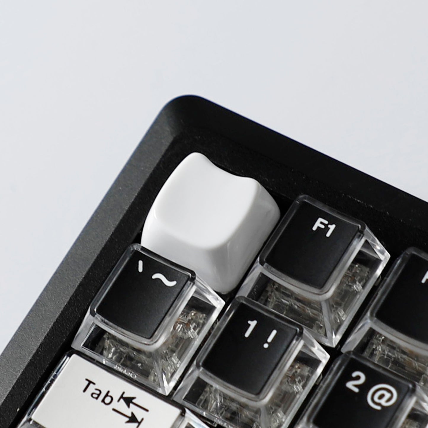 YMDK Cat Shape Blank 1u Keycap Thick 1.45mm Personality Cute Custom Keycaps PC Smooth Surface for MX Mechanical Gaming Keyboard
