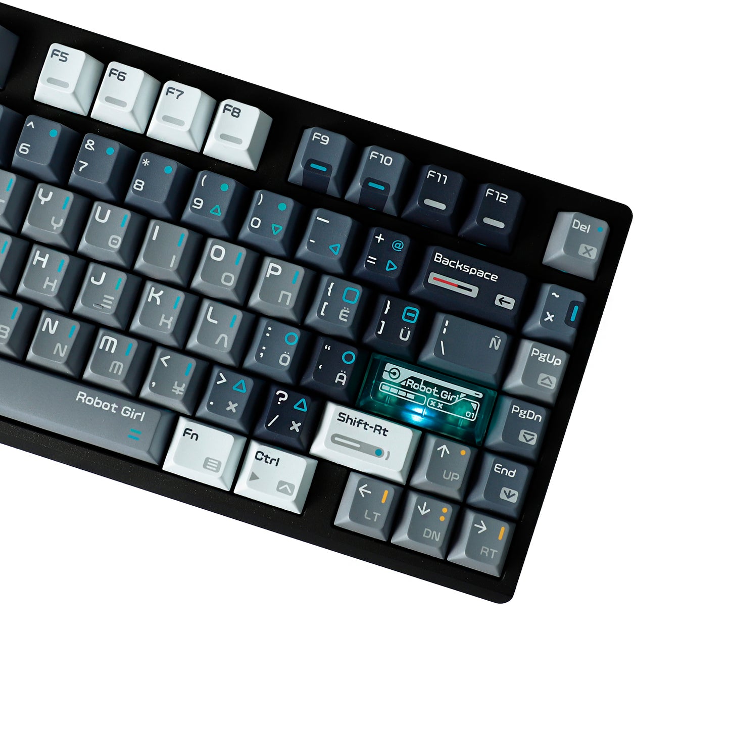 RO75 Wireless RGB Mechanical Keyboard, 3-Mode 75% Programmable, Top Printed PBT Keycaps, Ergonomic 2.4GHz/USB-C/BT5.0 Gaming Keyboards, Compatible with PC, Laptop