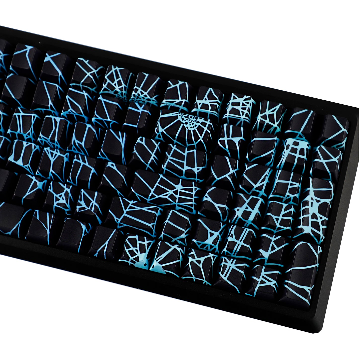 YMDK Spider Web Shine Through Keycap Cool Side-Lit PBT Dye Sub Cherry Profile Keycaps for MX Mechanical Keyboards TKL Akko