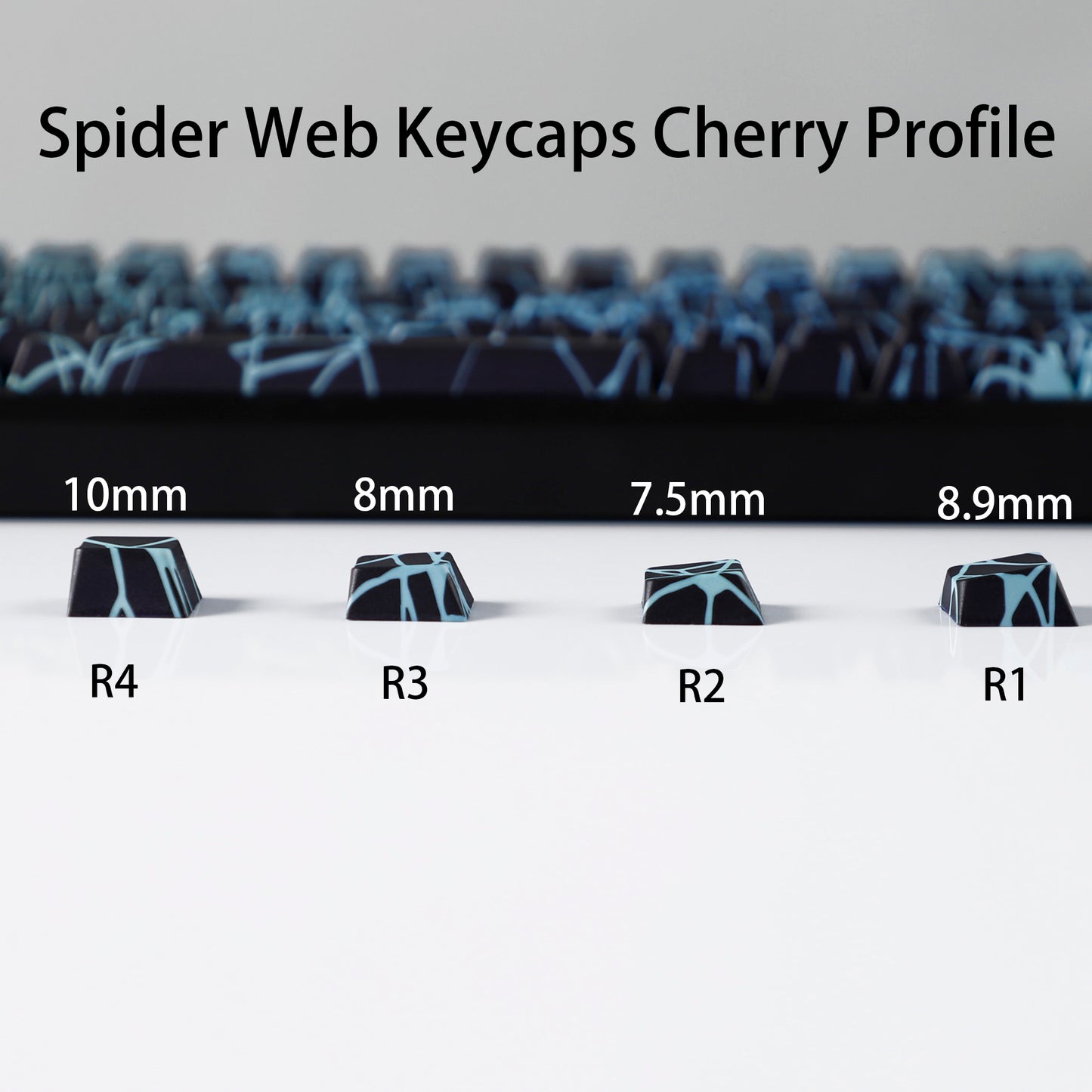 YMDK Spider Web Shine Through Keycap Cool Side-Lit PBT Dye Sub Cherry Profile Keycaps for MX Mechanical Keyboards TKL Akko