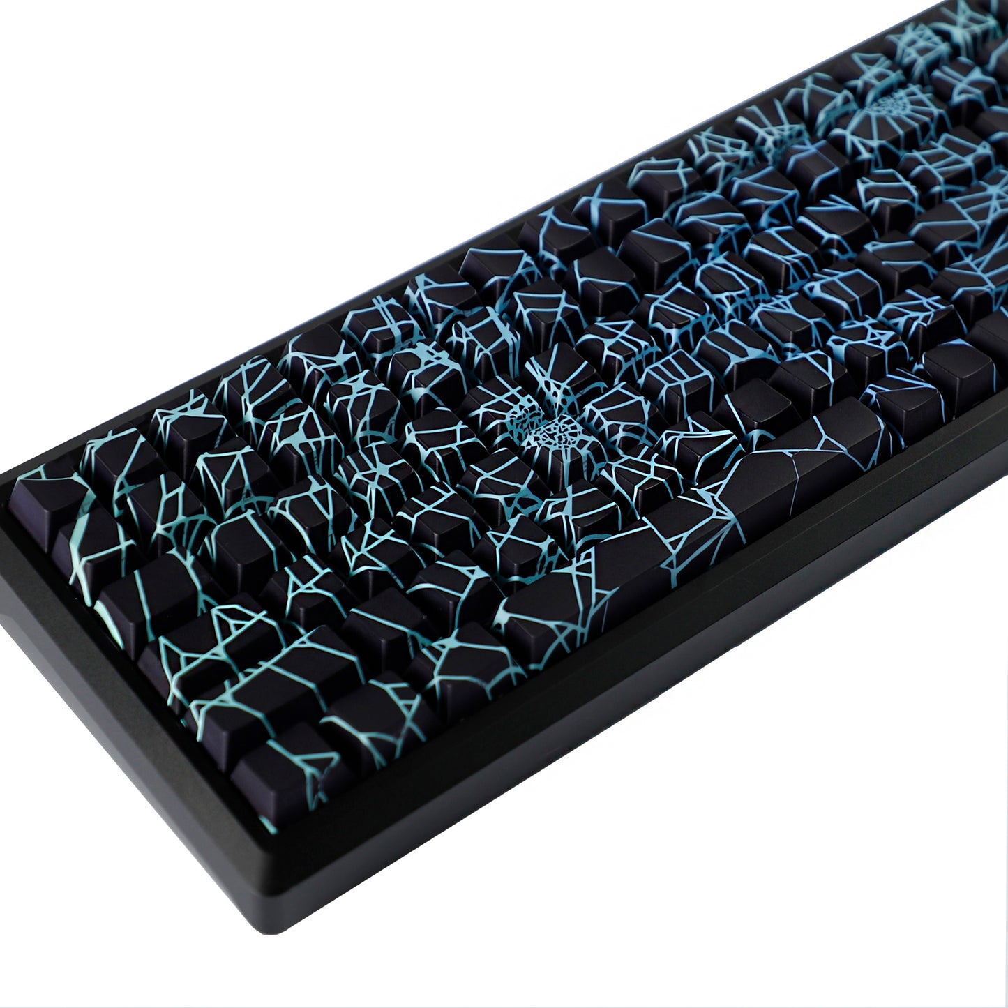 YMDK Spider Web Shine Through Keycap Cool Side-Lit PBT Dye Sub Cherry Profile Keycaps for MX Mechanical Keyboards TKL Akko