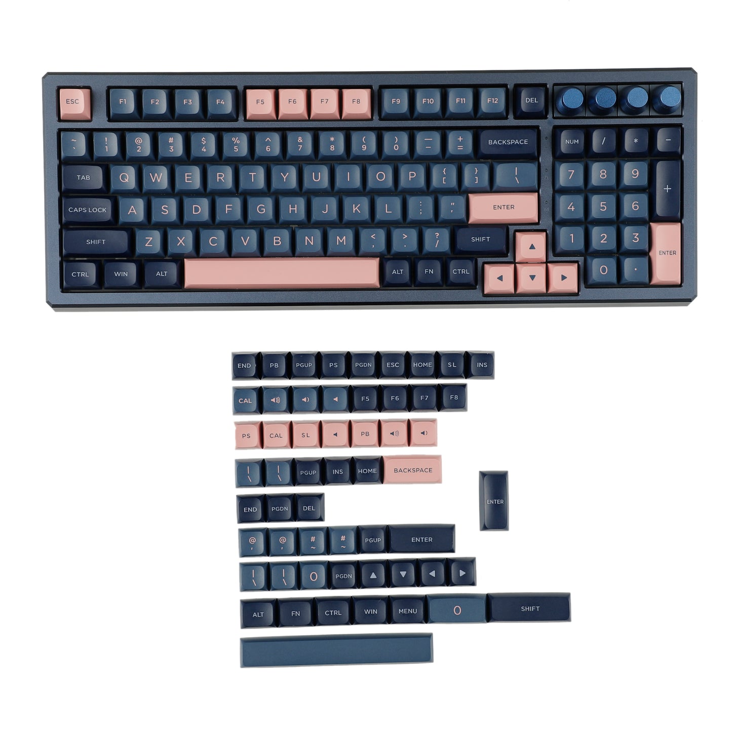 Pink Blue GK5 Profile 146 Keys Keycap (PBT Double Shot )