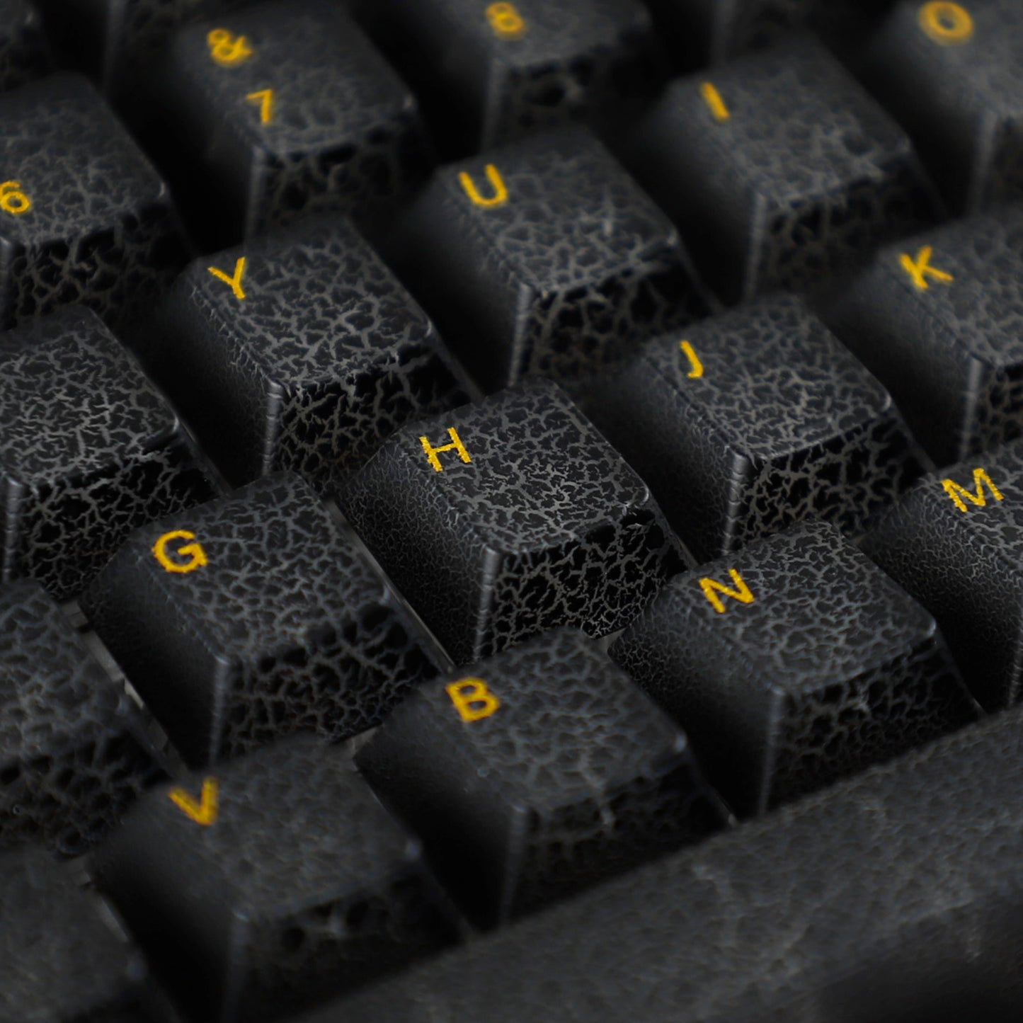 YMDK Black Crack Shine Through Keycaps Cool Creative Custom Keycap PC UV Printing for MX Mechanical Keyboard