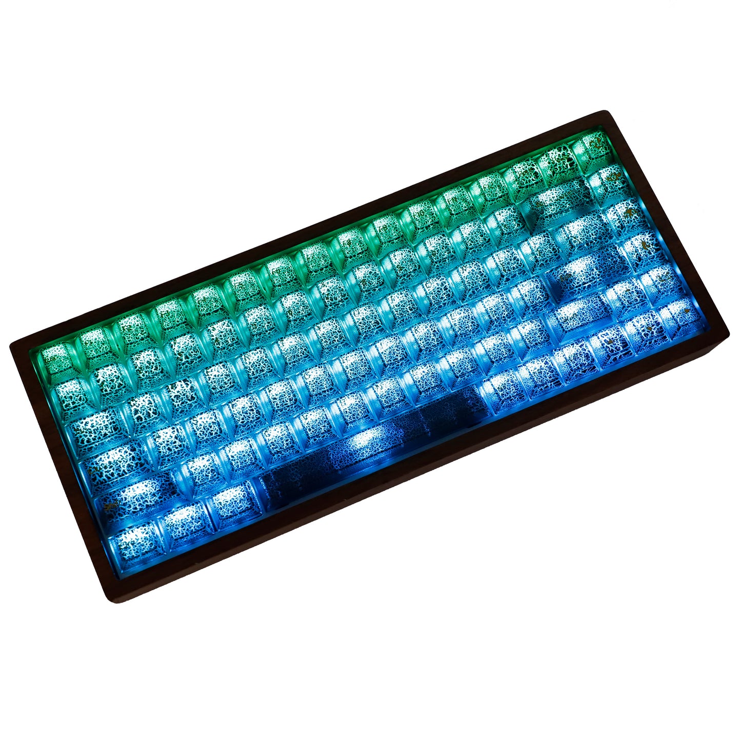 YMDK Black Crack Shine Through Keycaps Cool Creative Custom Keycap PC UV Printing for MX Mechanical Keyboard