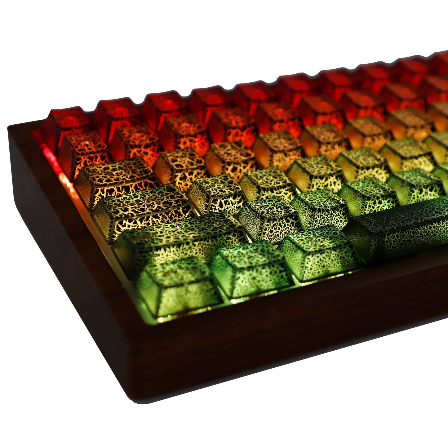 YMDK Black Crack Shine Through Keycaps Cool Creative Custom Keycap PC UV Printing for MX Mechanical Keyboard