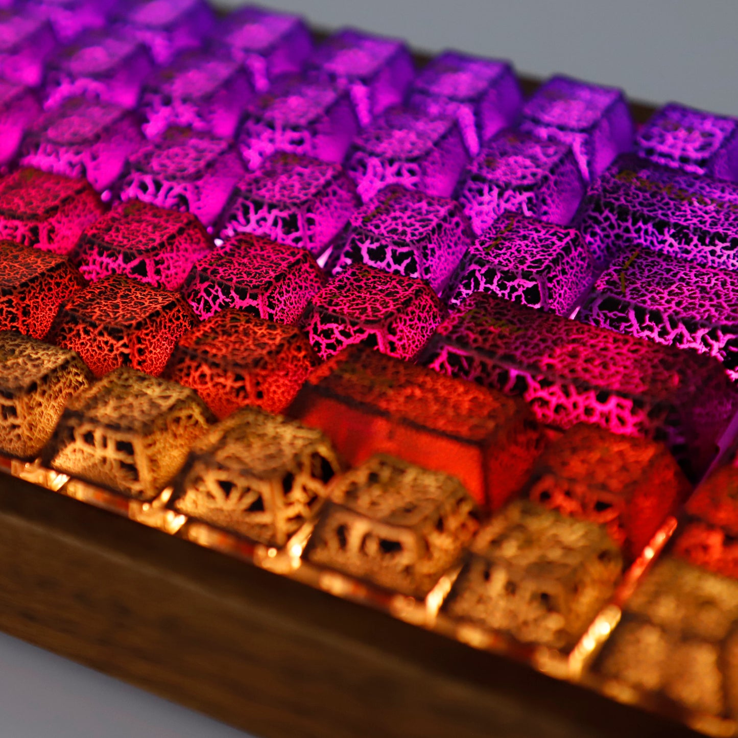 YMDK Black Crack Shine Through Keycaps Cool Creative Custom Keycap PC UV Printing for MX Mechanical Keyboard