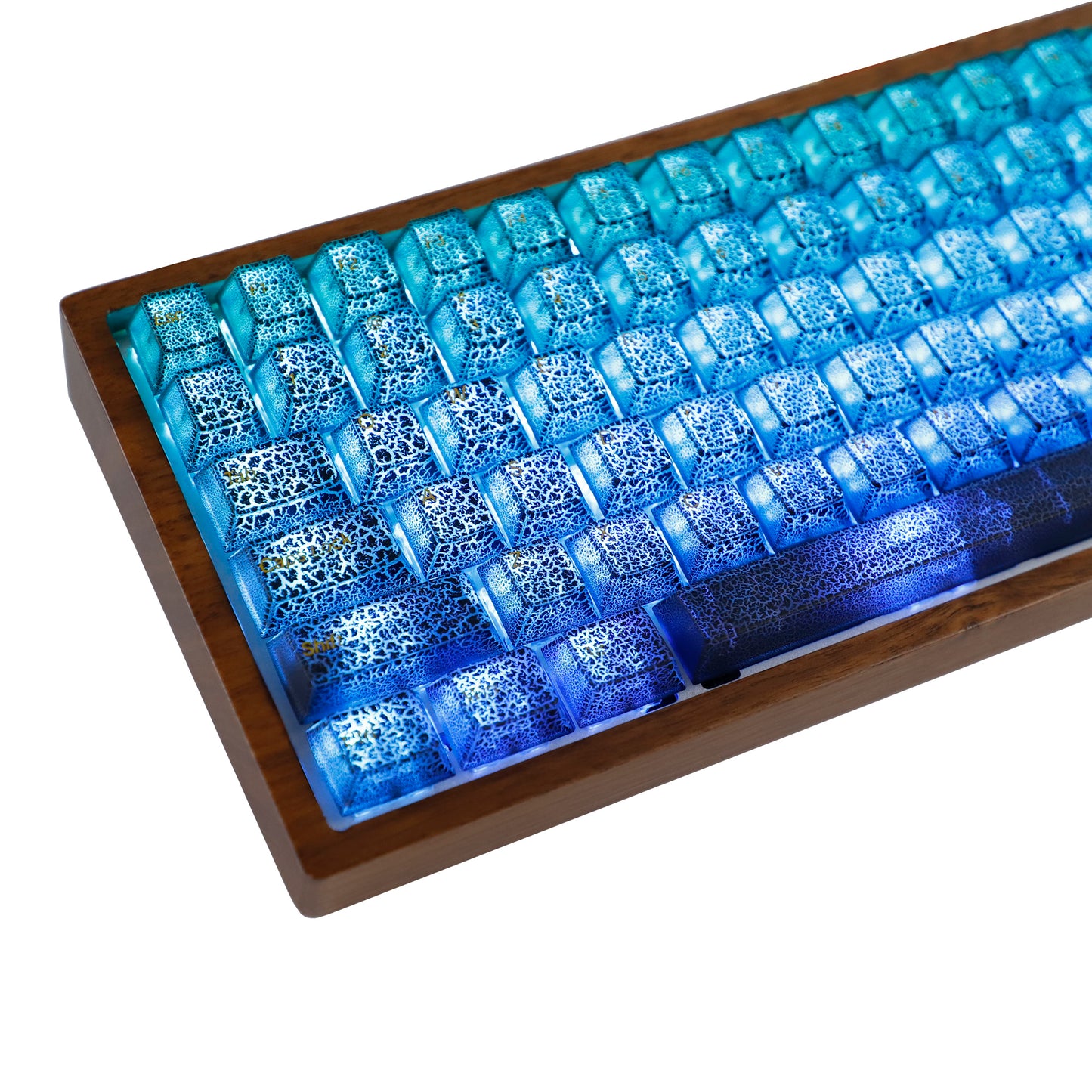 YMDK Black Crack Shine Through Keycaps Cool Creative Custom Keycap PC UV Printing for MX Mechanical Keyboard