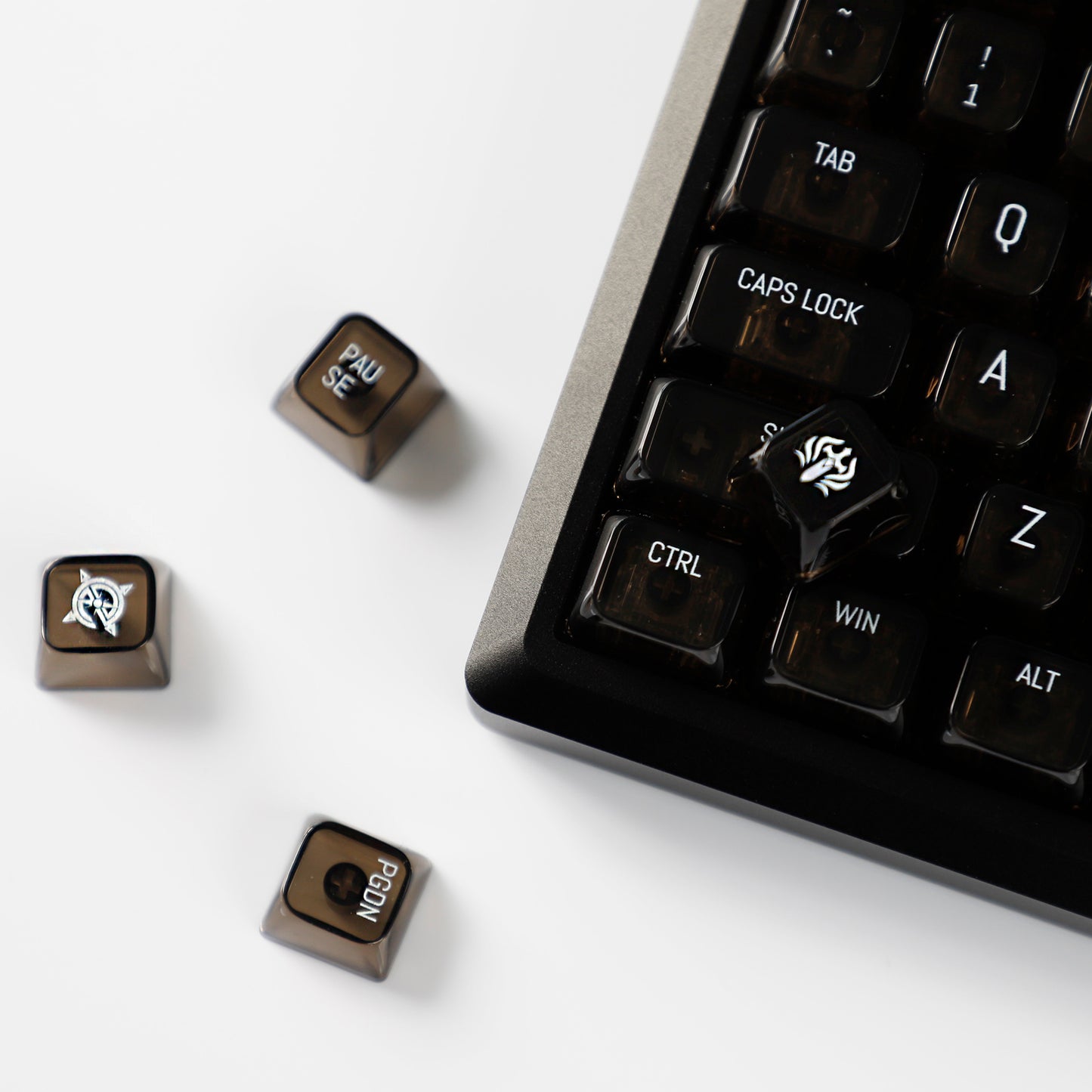 YMDK PC Keycap 119 Keys Shine Through Top UV Printing MDA Profile Cool Custom Keycaps for MX Mechanical Keyboard