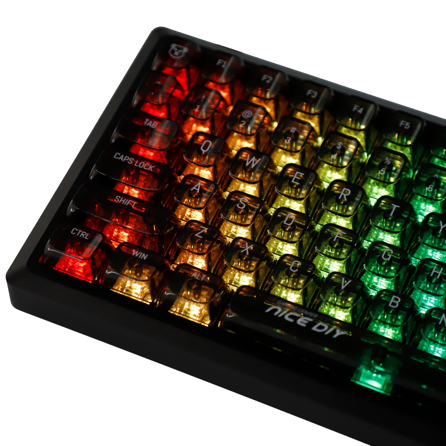YMDK PC Keycap 119 Keys Shine Through Top UV Printing MDA Profile Cool Custom Keycaps for MX Mechanical Keyboard