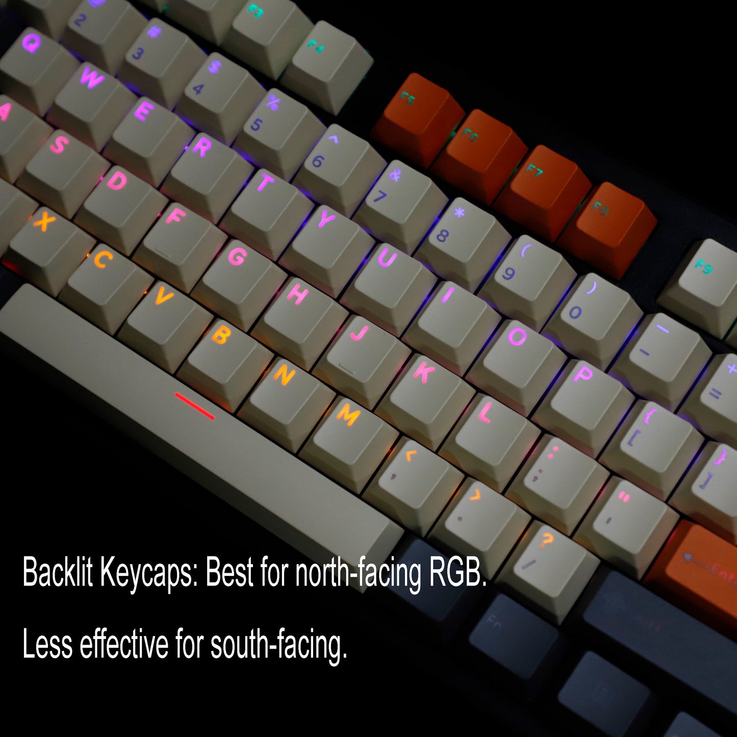 Carbon Miami PBT Double Shot Cherry Profile ANSI Backlit Keycaps for MX Mechanical Keyboard Melody 96 KBD75 68 61 87 104 Keychron(Only Keycap) (Carbon)