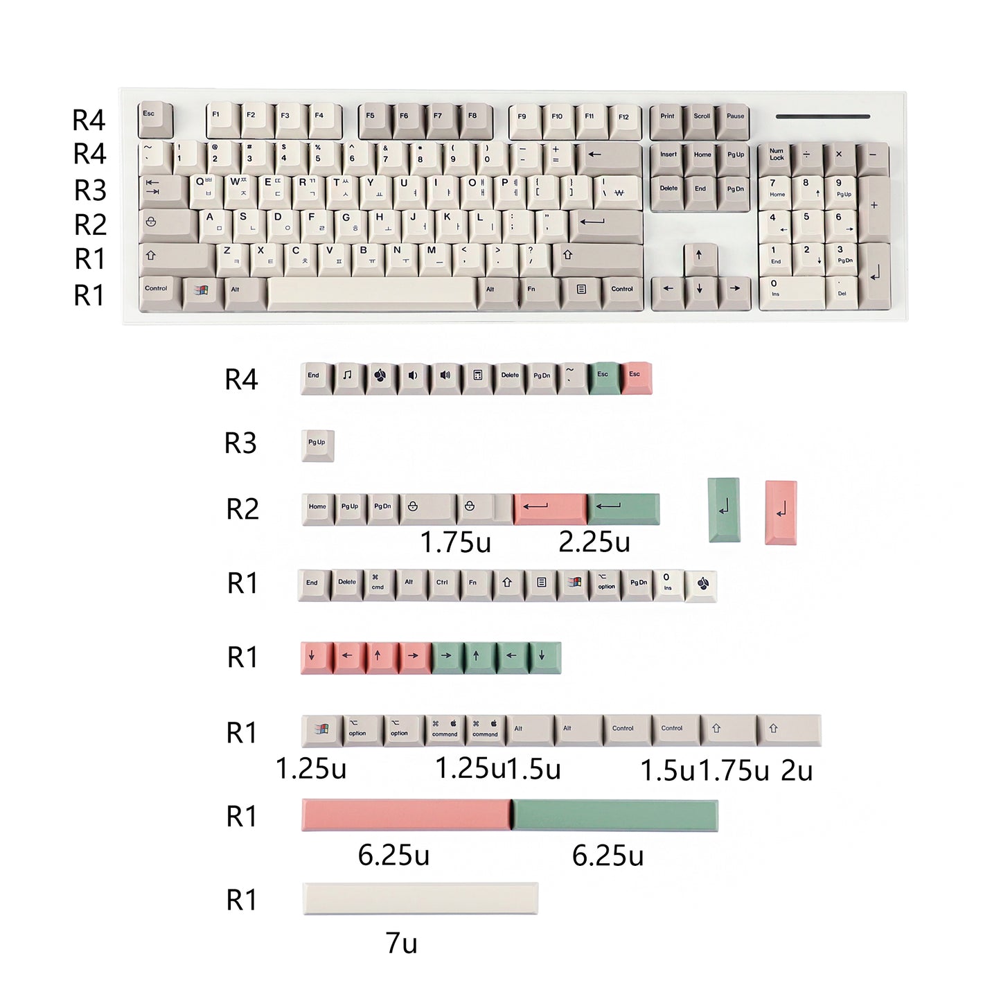 YMDK 161 Keys 9009 English Korean German QWERTZ Cherry Profile Dye Sub Top Print PBT Keycap for 61/68/87/98/104/108 Layout MX Mechanical Keyboard