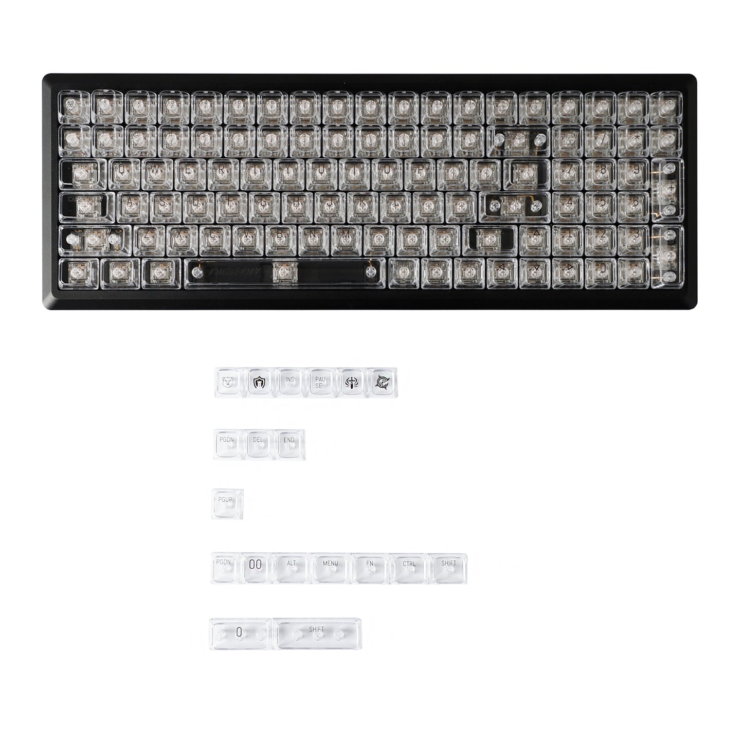 YMDK PC Keycap 119 Keys Shine Through Top UV Printing MDA Profile Cool Custom Keycaps for MX Mechanical Keyboard