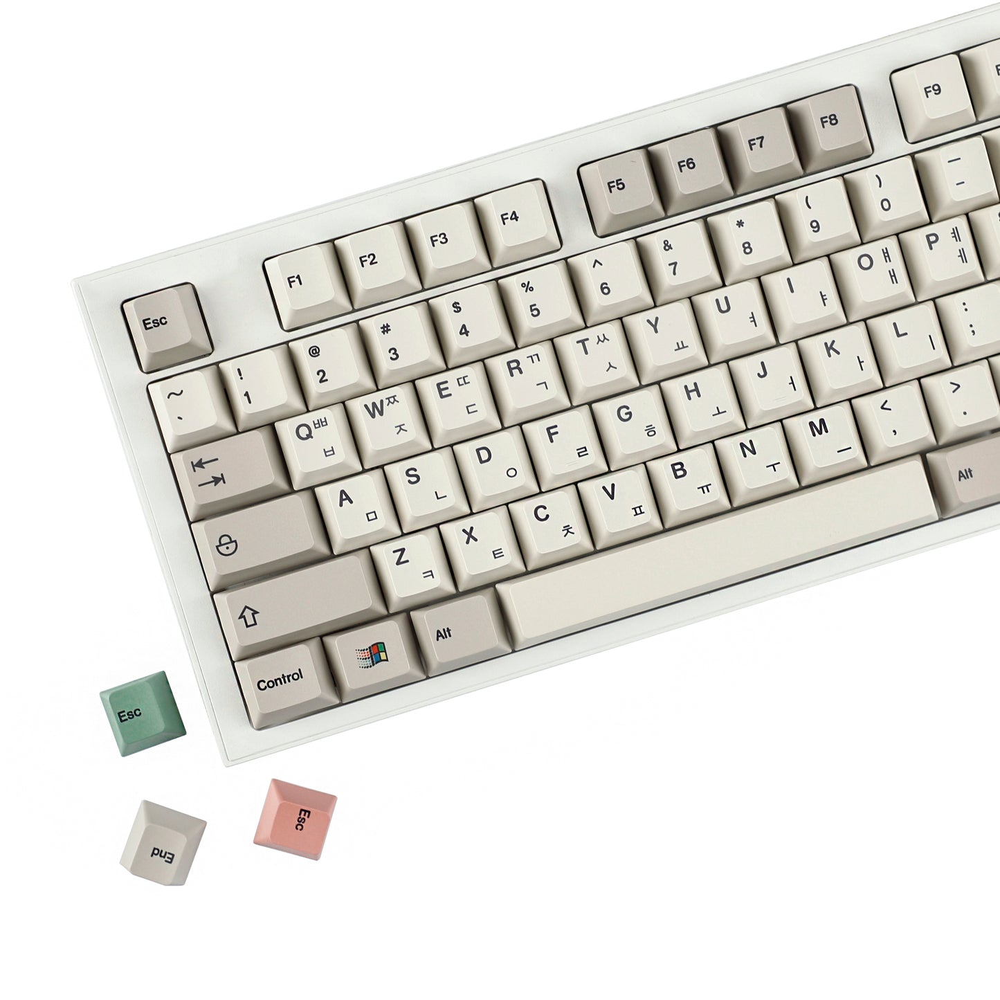 YMDK 161 Keys 9009 English Korean German QWERTZ Cherry Profile Dye Sub Top Print PBT Keycap for 61/68/87/98/104/108 Layout MX Mechanical Keyboard