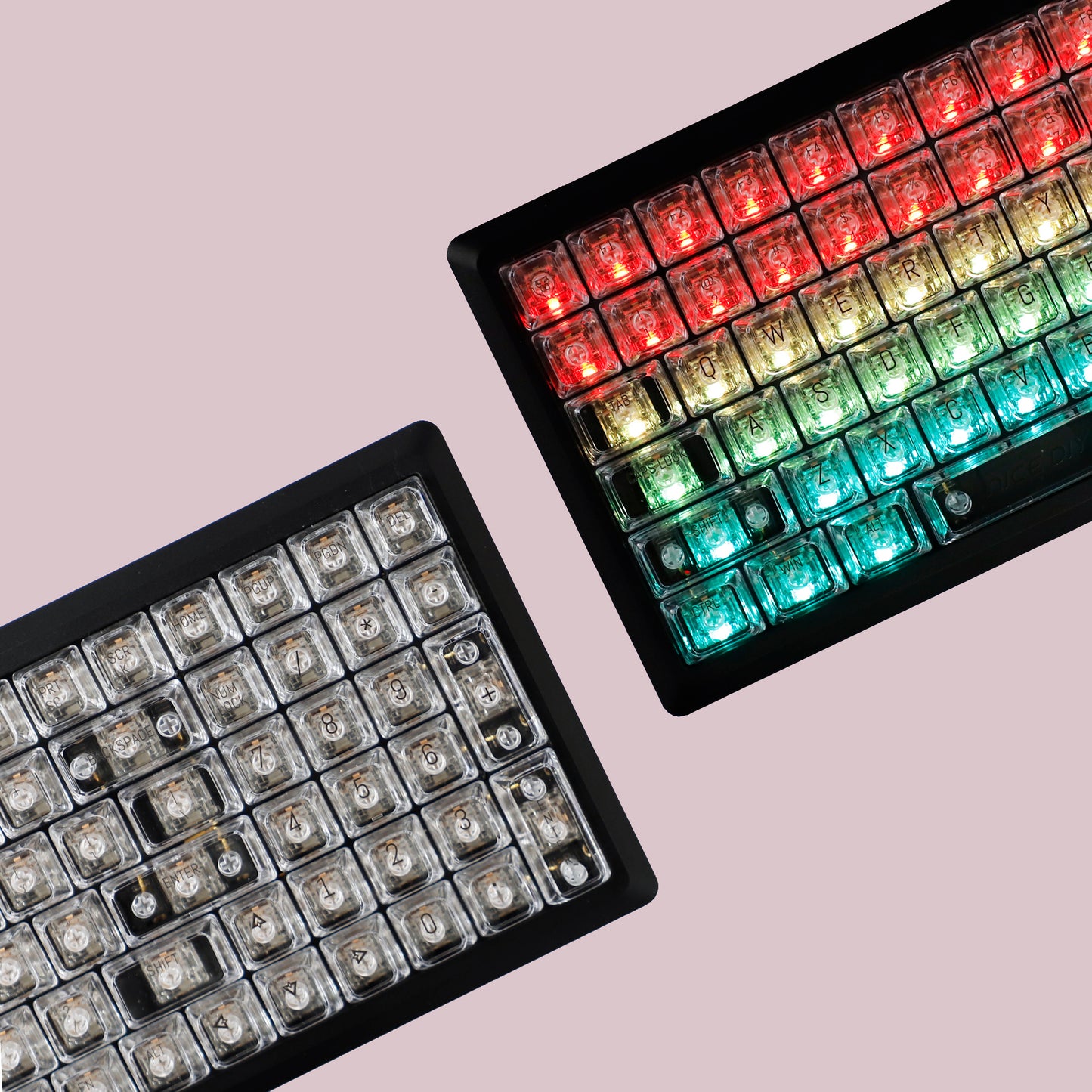 YMDK PC Keycap 119 Keys Shine Through Top UV Printing MDA Profile Cool Custom Keycaps for MX Mechanical Keyboard