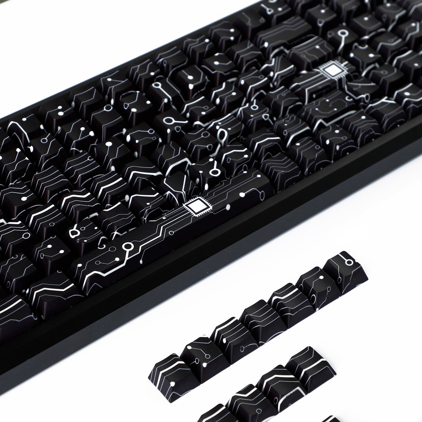 YMDK PCB Electronic Vision Theme 135 Keys PBT+PC Keycaps Side-lit Shine Through Dye Sub Custom Keycap Double Shot Cherry Profile for 60 75 100% MX Mechanical Keyboard