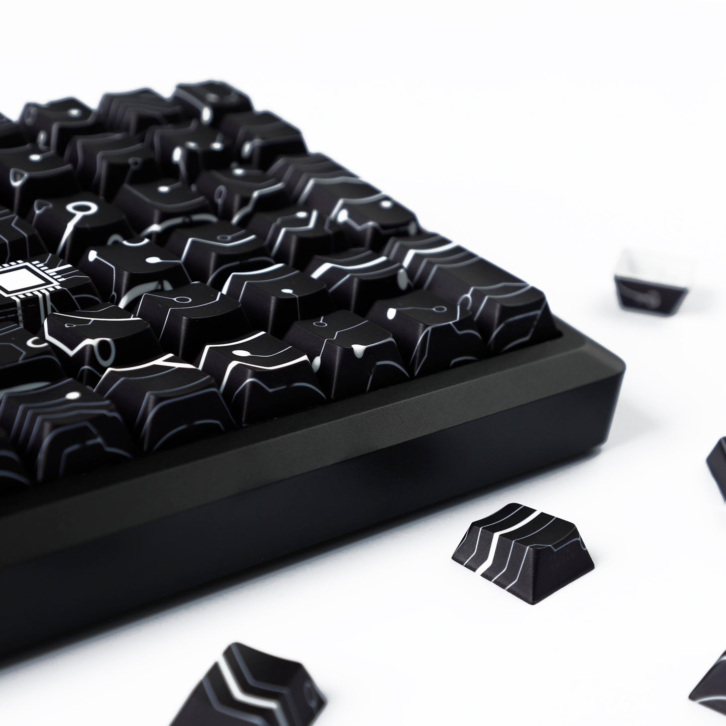 YMDK PCB Electronic Vision Theme 135 Keys PBT+PC Keycaps Side-lit Shine Through Dye Sub Custom Keycap Double Shot Cherry Profile for 60 75 100% MX Mechanical Keyboard