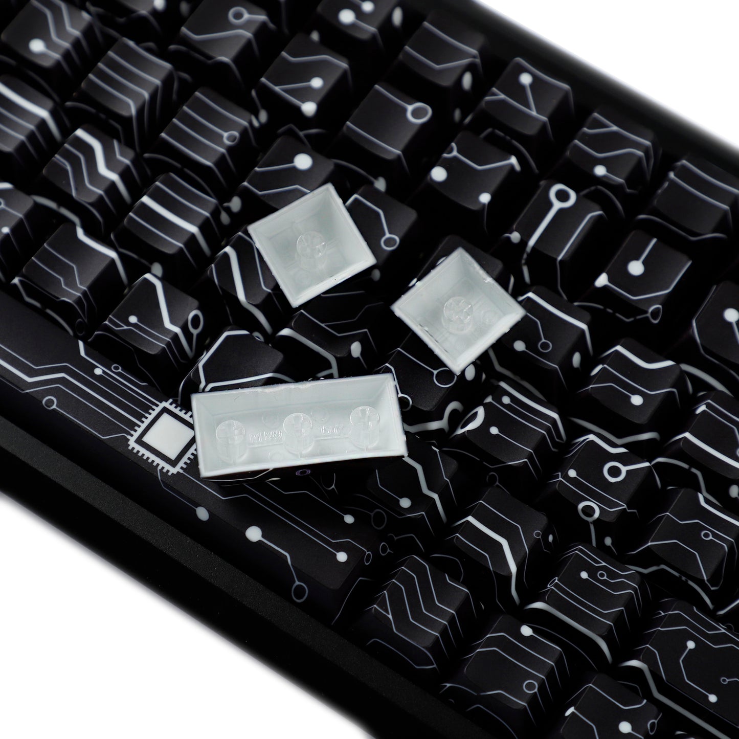 YMDK PCB Electronic Vision Theme 135 Keys PBT+PC Keycaps Side-lit Shine Through Dye Sub Custom Keycap Double Shot Cherry Profile for 60 75 100% MX Mechanical Keyboard
