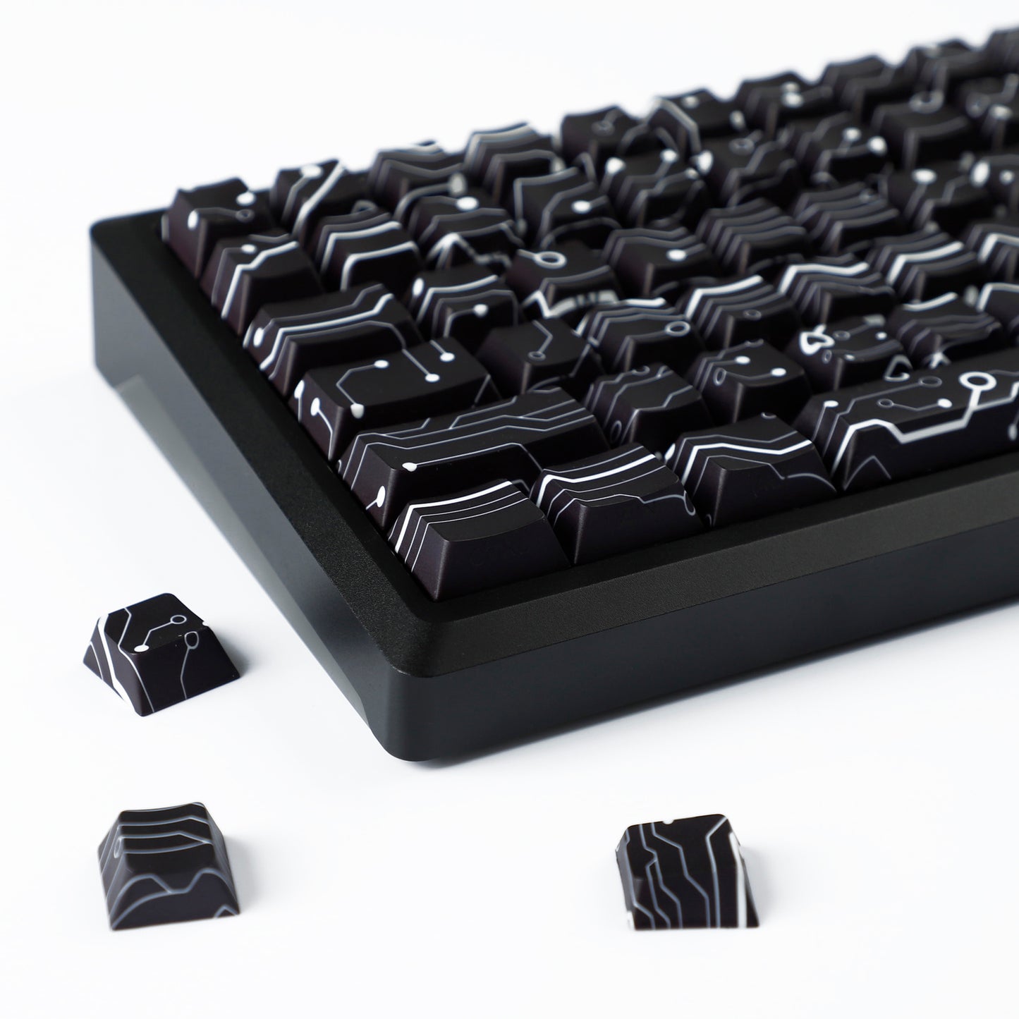 YMDK PCB Electronic Vision Theme 135 Keys PBT+PC Keycaps Side-lit Shine Through Dye Sub Custom Keycap Double Shot Cherry Profile for 60 75 100% MX Mechanical Keyboard