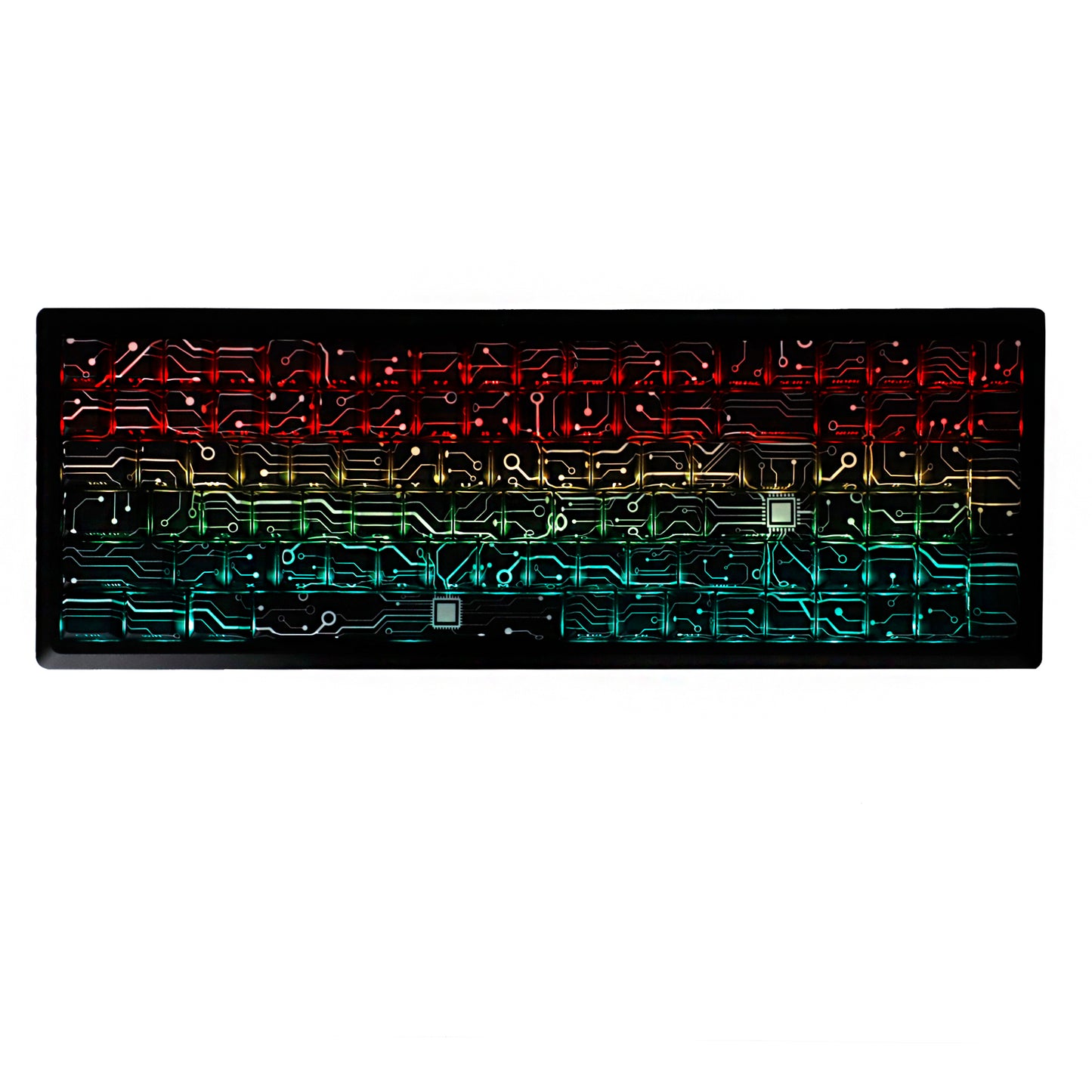 YMDK PCB Electronic Vision Theme 135 Keys PBT+PC Keycaps Side-lit Shine Through Dye Sub Custom Keycap Double Shot Cherry Profile for 60 75 100% MX Mechanical Keyboard