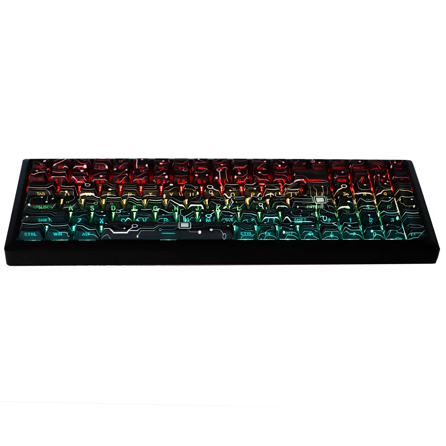 YMDK PCB Electronic Vision Theme 135 Keys PBT+PC Keycaps Side-lit Shine Through Dye Sub Custom Keycap Double Shot Cherry Profile for 60 75 100% MX Mechanical Keyboard