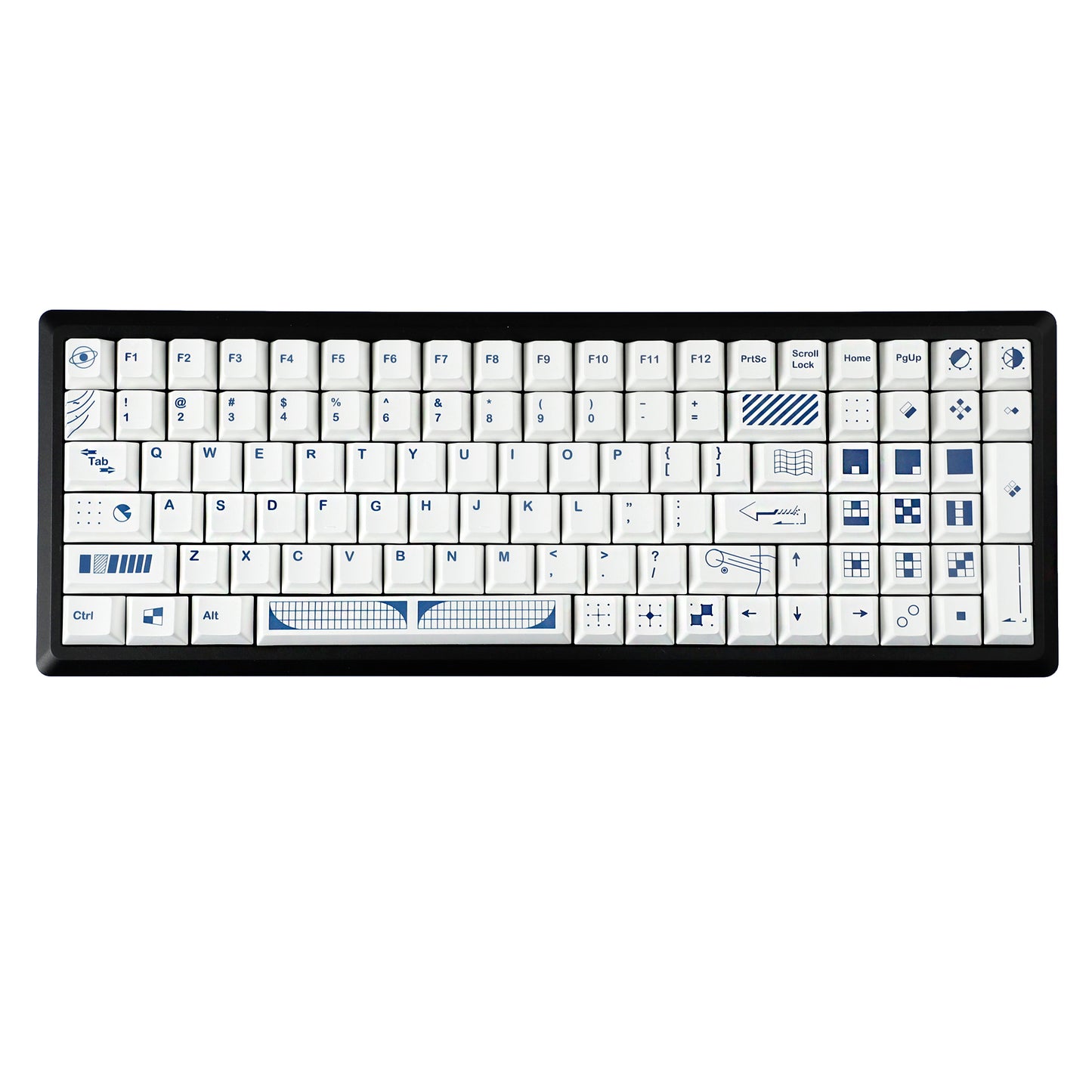 YMDK Geometry Theme Keycap 134 Keys Top Print Dye Sub Cherry Profile PBT Custom Keycaps for MX Mechanical Keyboard
