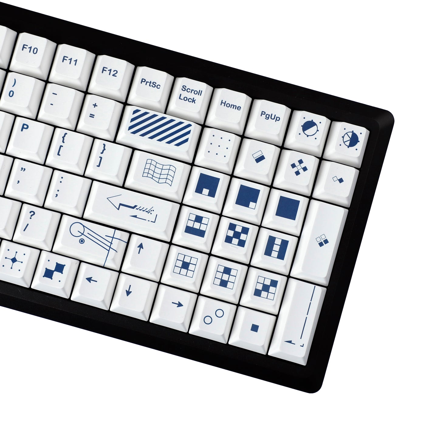 YMDK Geometry Theme Keycap 134 Keys Top Print Dye Sub Cherry Profile PBT Custom Keycaps for MX Mechanical Keyboard